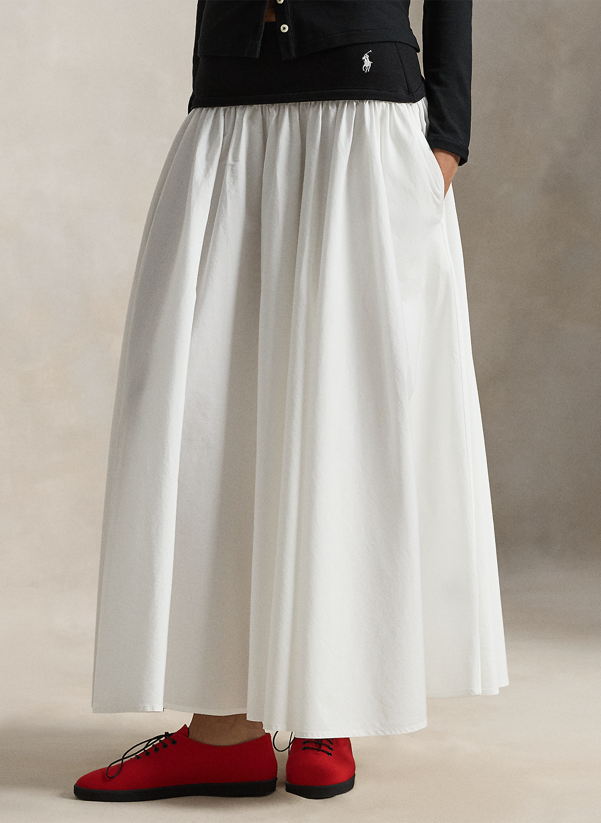 A-line long cotton skirt POLO RALPH LAUREN White