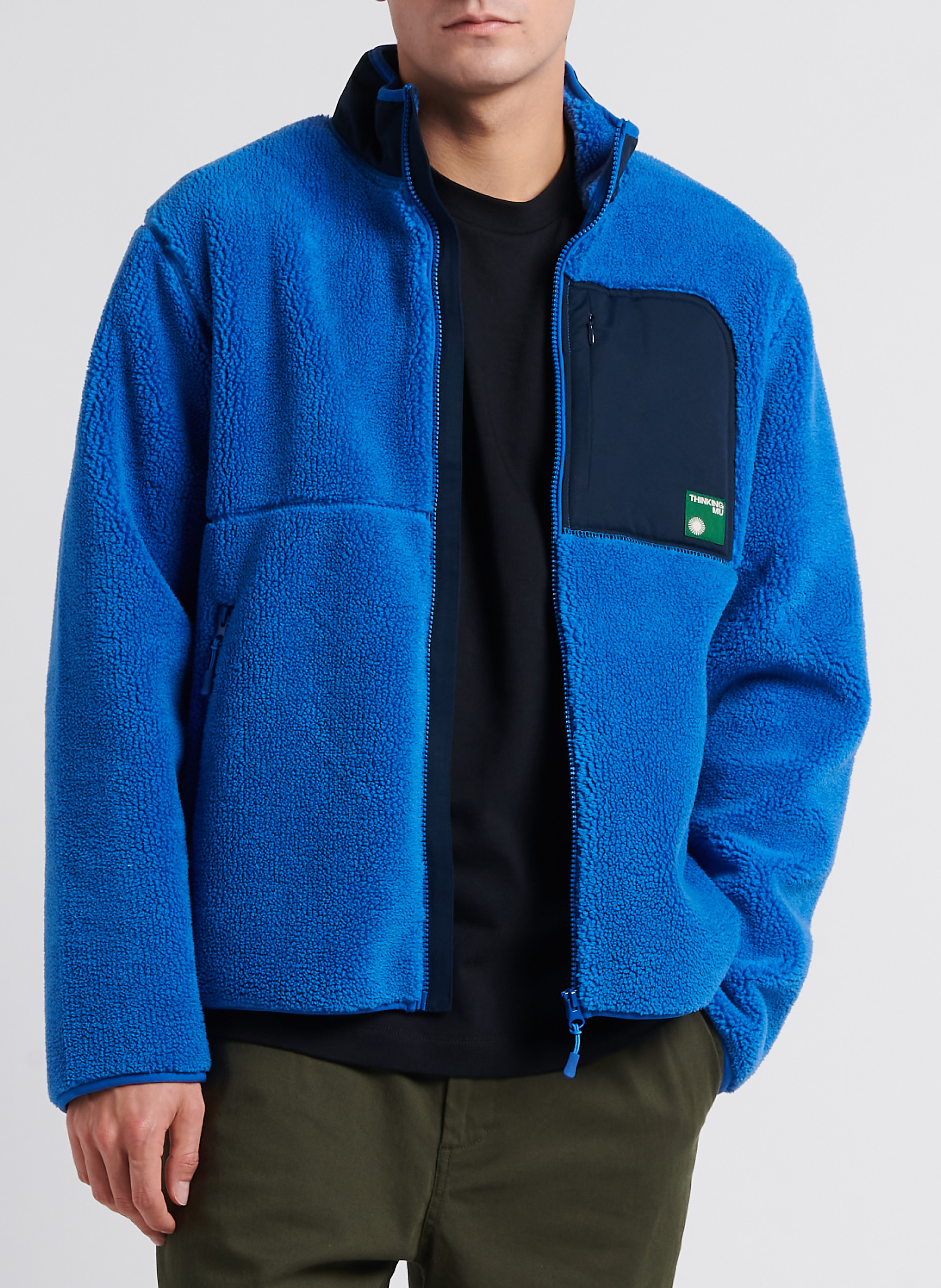 Polaire col montant  THINKING MU Bleu