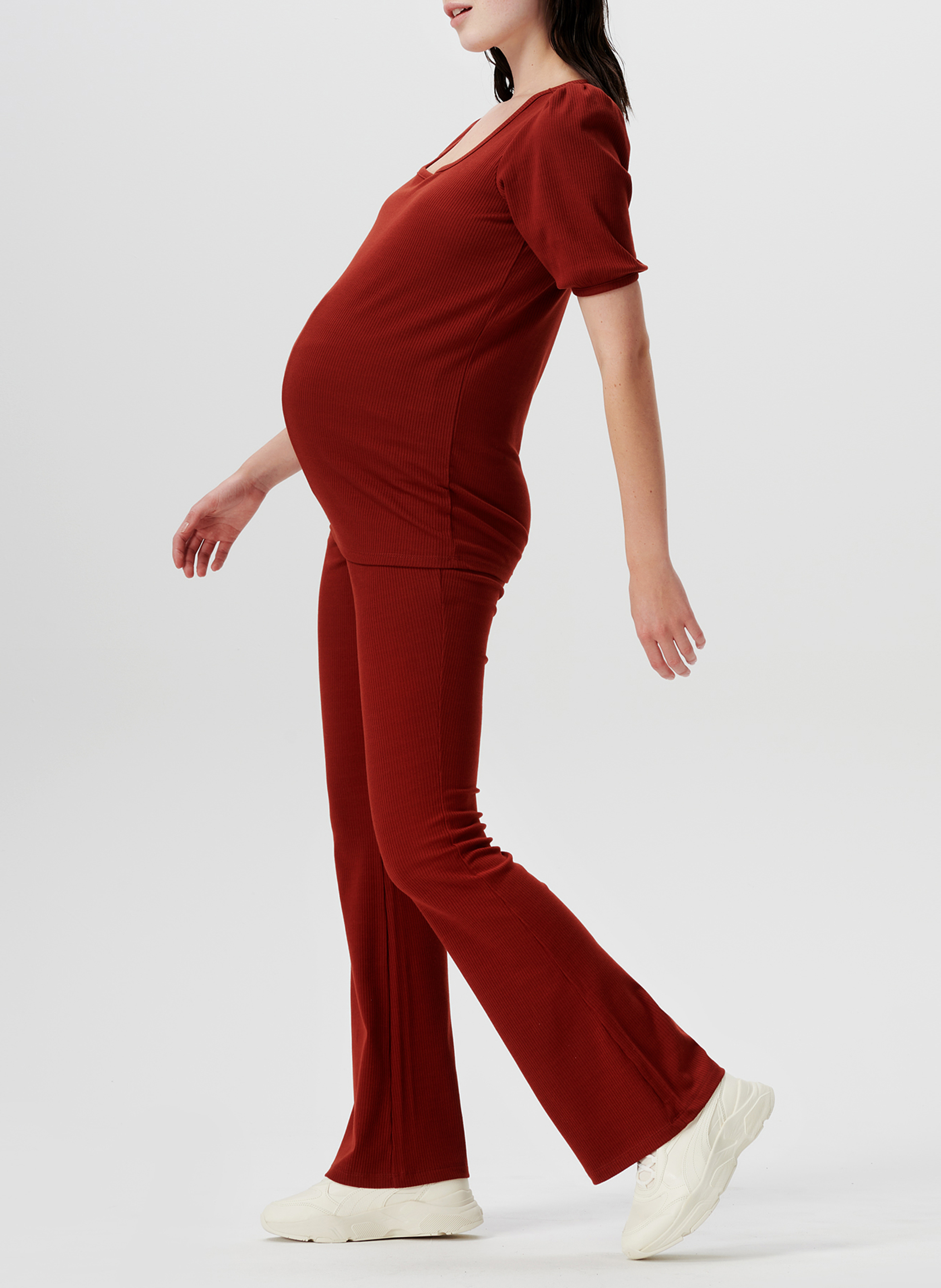 Top van stretchstof met ronde hals SUPERMOM Rood