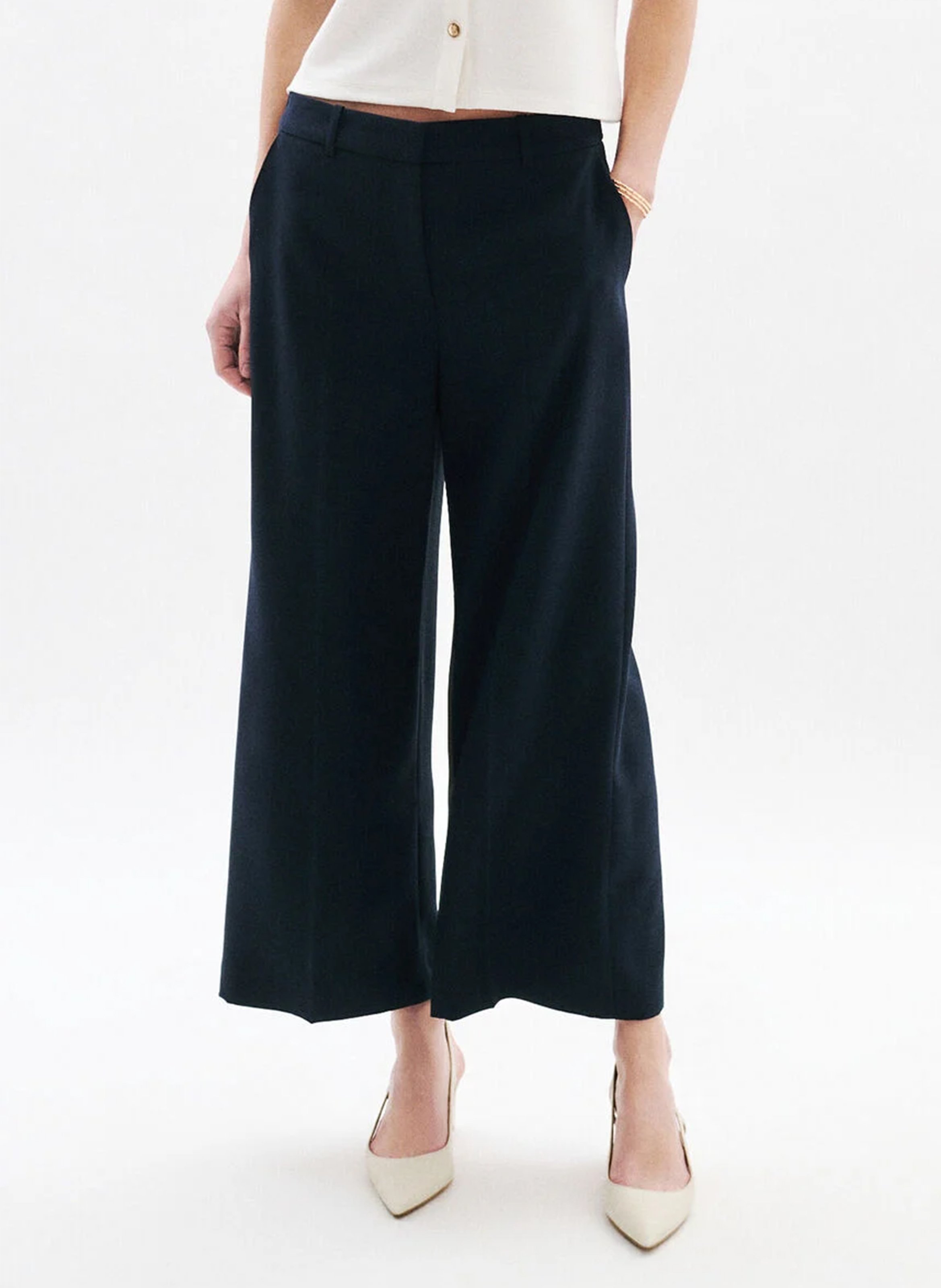 Pantalon large CAROLL Bleu