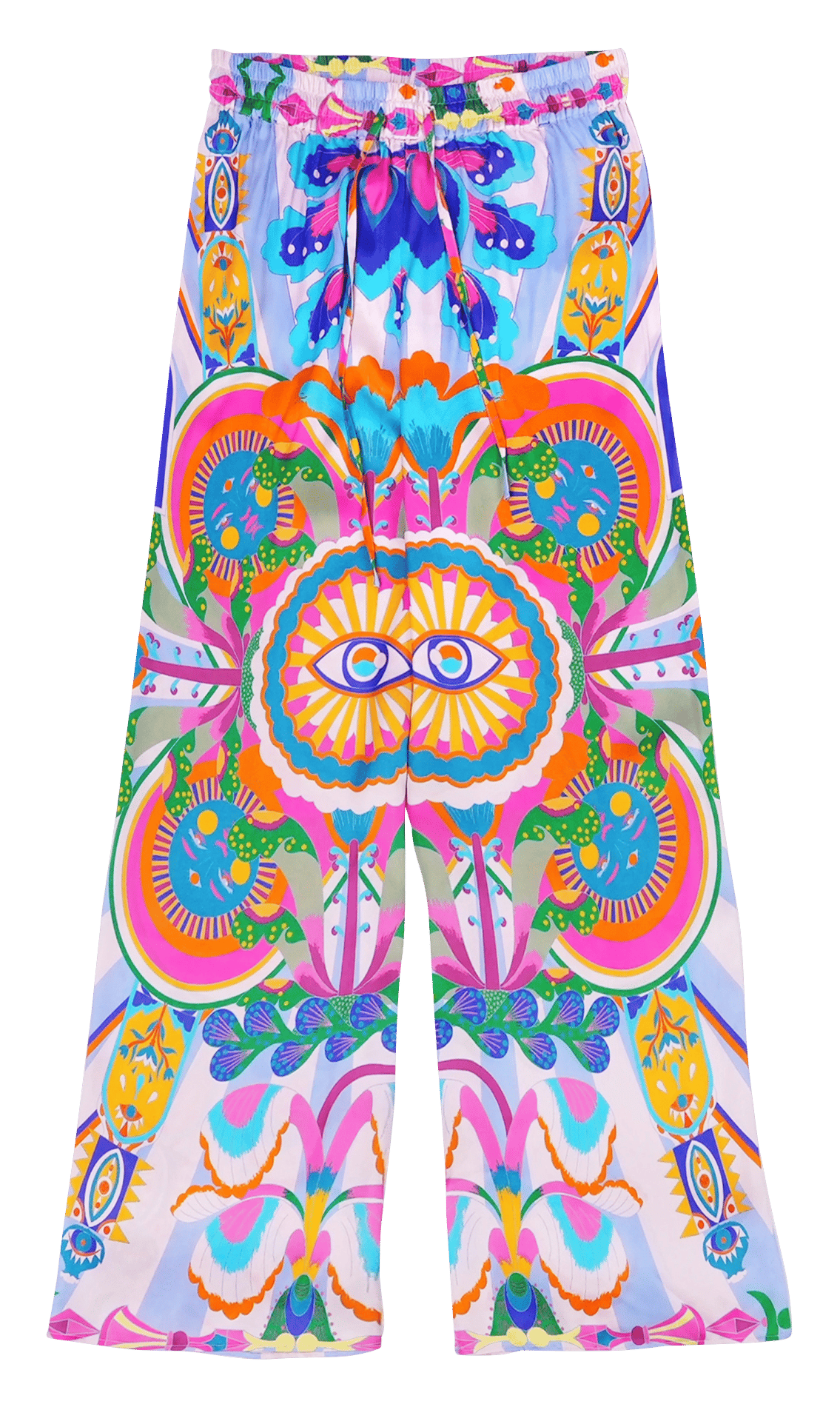 Bazimodo fluid printed wide-leg trousers WILD Blue