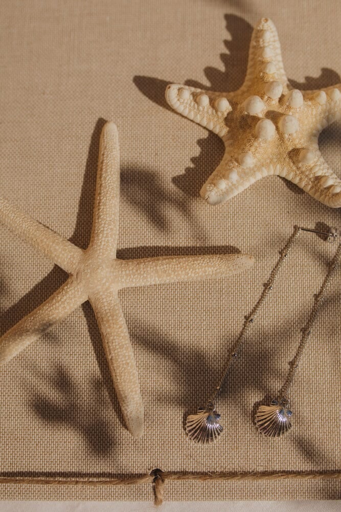 Silver-plated seashell drop earrings MONSIEUR SIMONE Silver