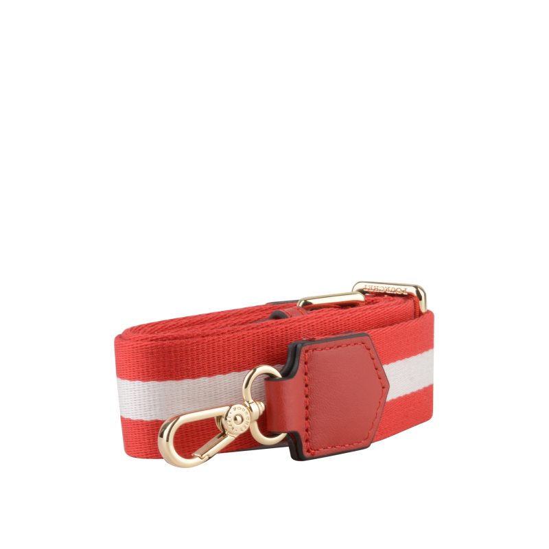 Cotton shoulder strap trimmed with leather POURCHET