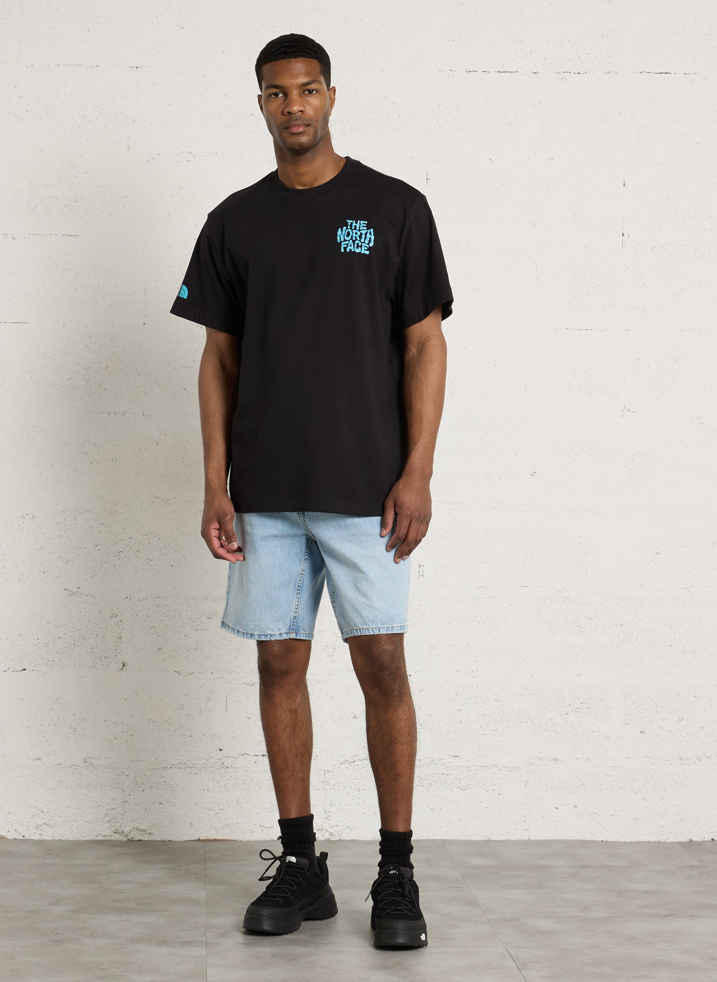 Short droit en coton SOLID Bleu