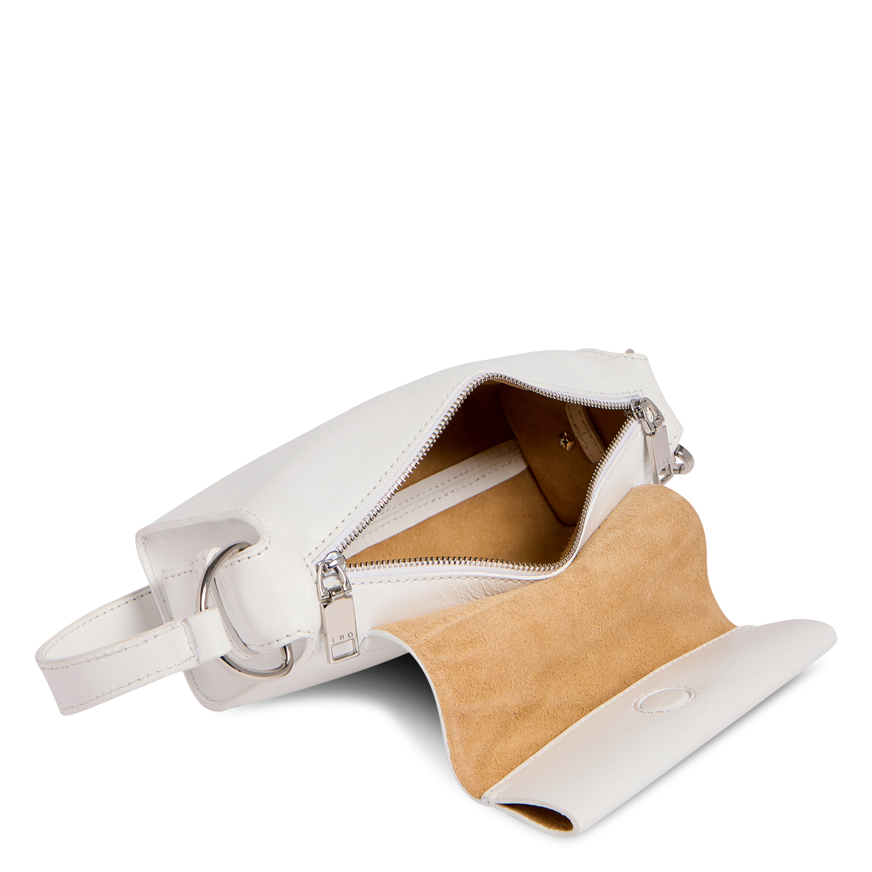 Buideltas van getextureerd leer met veters IRO Wit