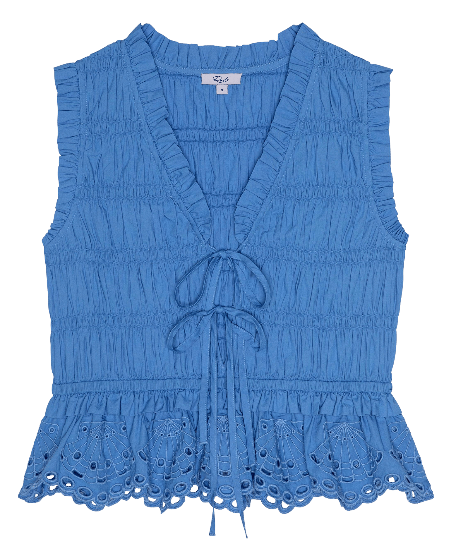 Katoenen top met V-hals RAILS Blauw