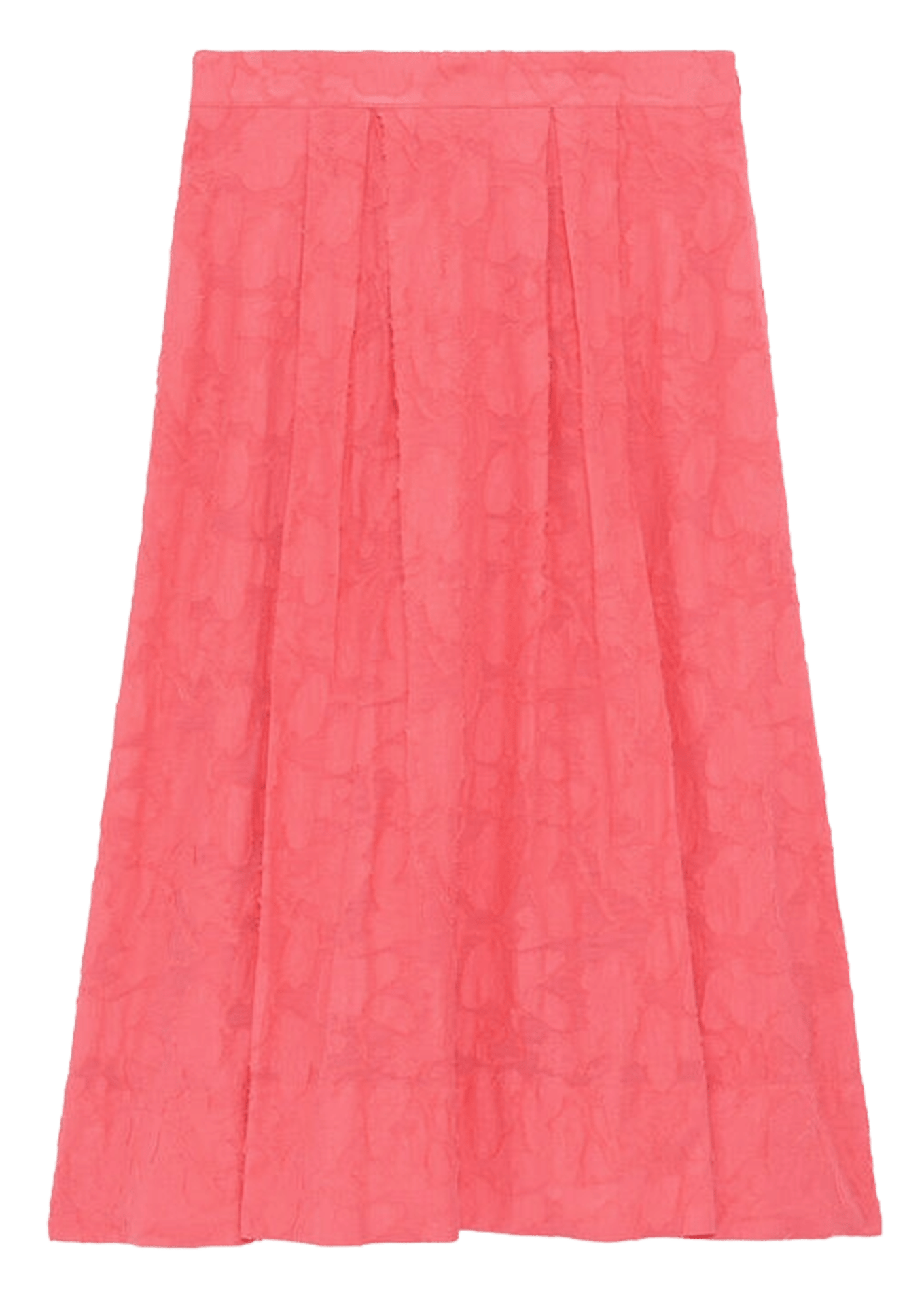 Jupe midi en coton mélangé CAROLL Rose
