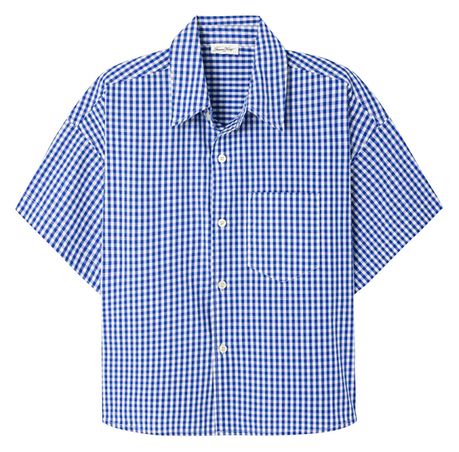 Chemise courte ample à carreaux AMERICAN VINTAGE Bleu