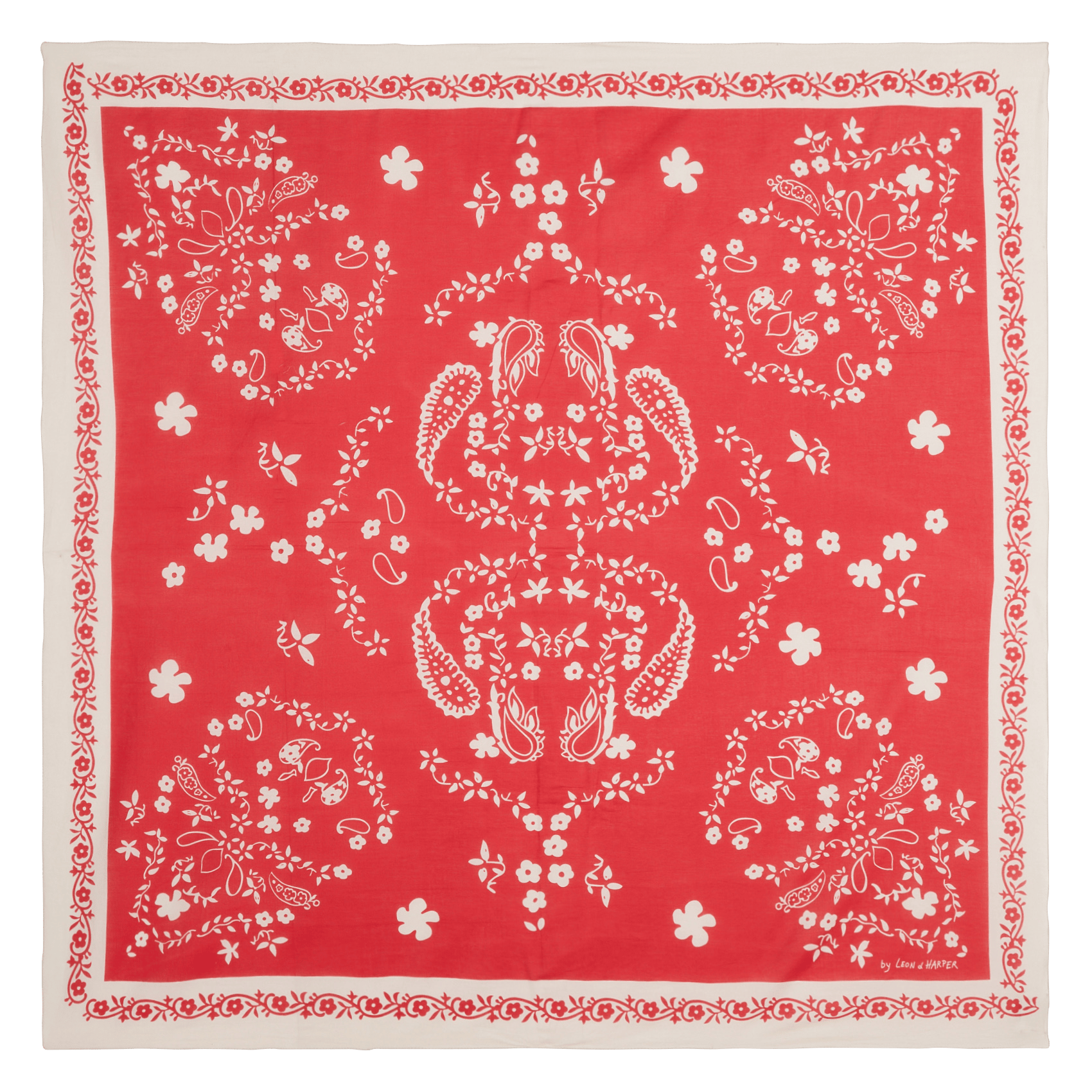 Organic cotton floaty scarf LEON & HARPER Red