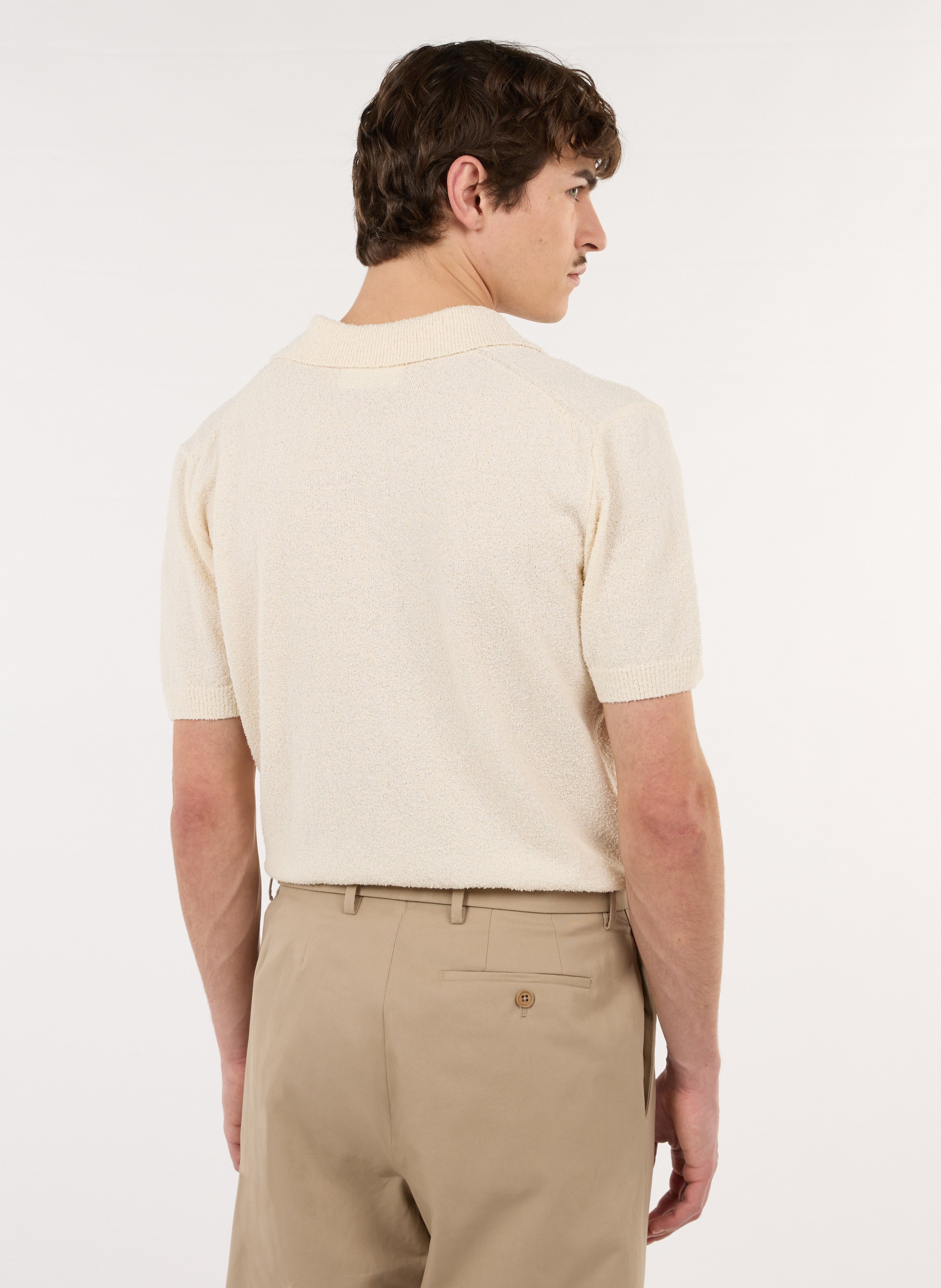 Rechte polo van katoenmix SAISON 1865 Beige