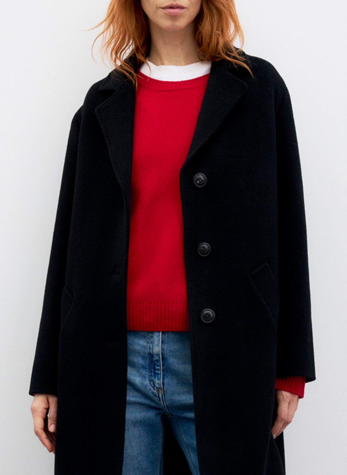 Straight-cut wool-blend coat GERARD DAREL Black
