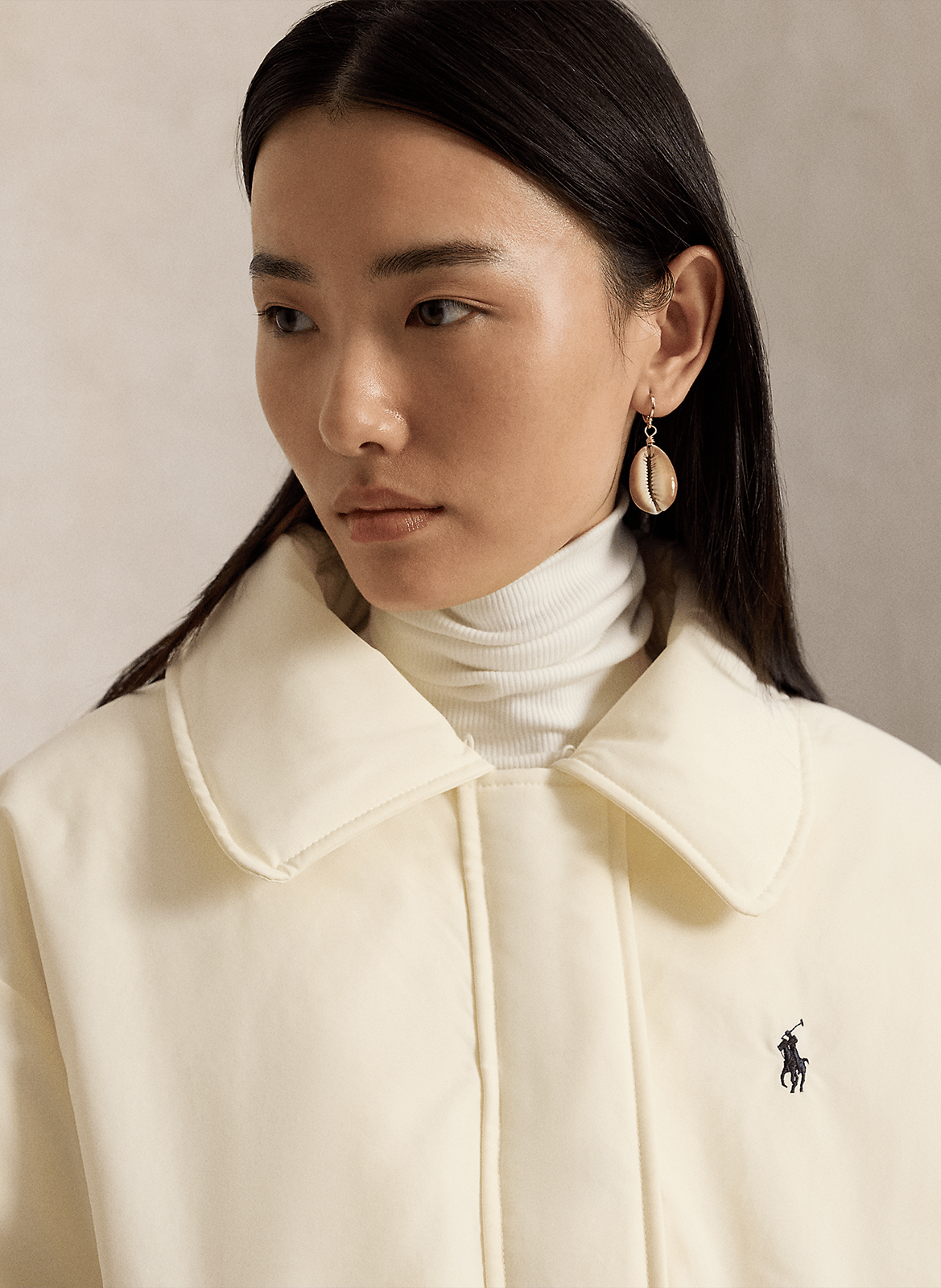Puffer Jacket with Removable Sherpa Collar POLO RALPH LAUREN Beige