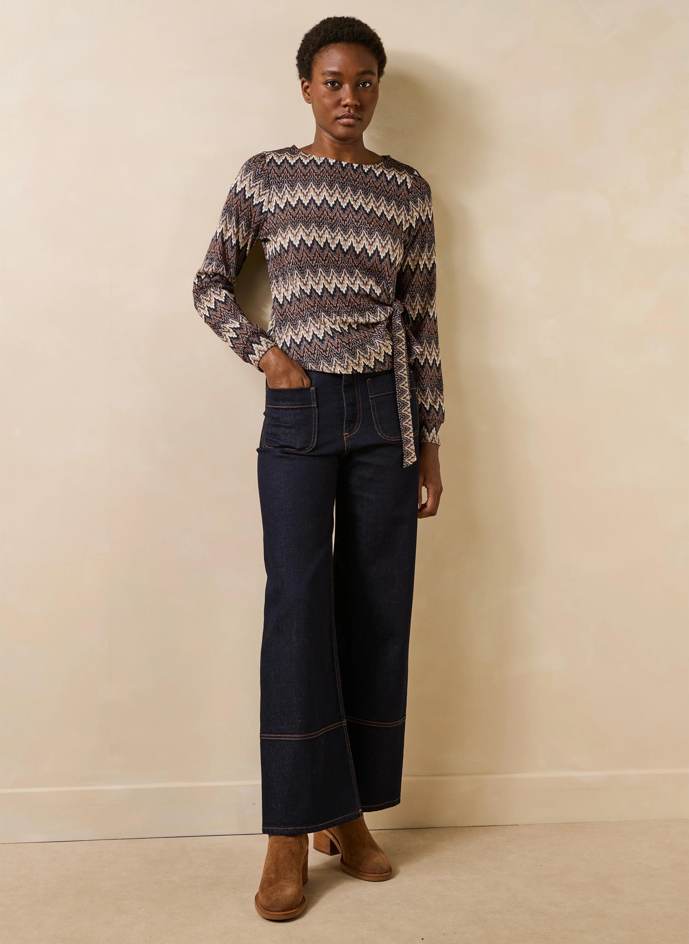 Printed straight t-shirt LA FEE MARABOUTEE Blue