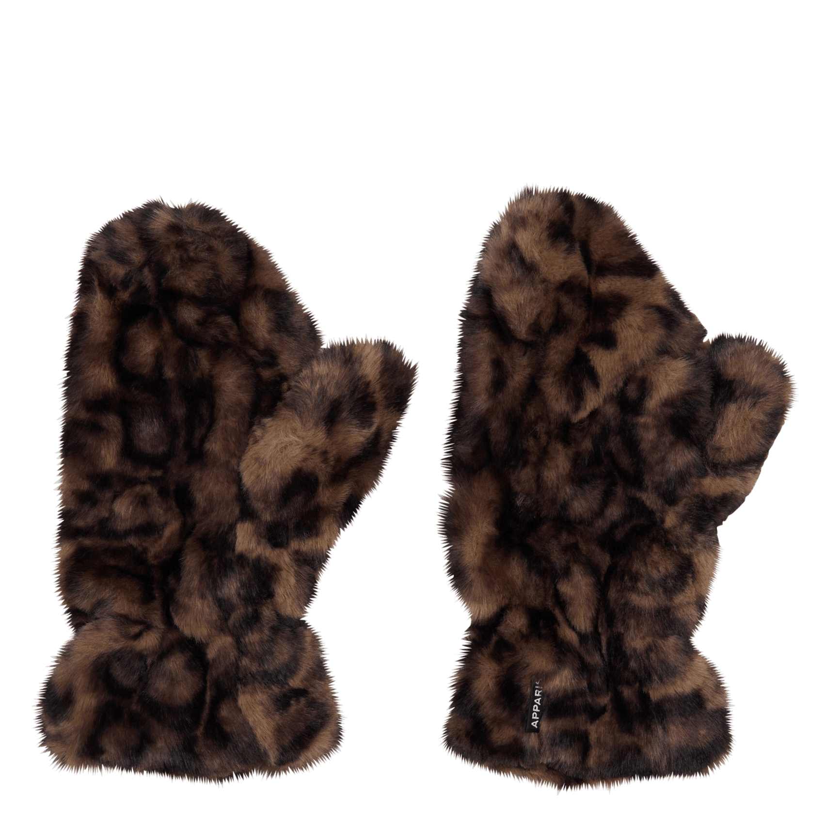Faux fur-effect printed mittens APPARIS Multicolored