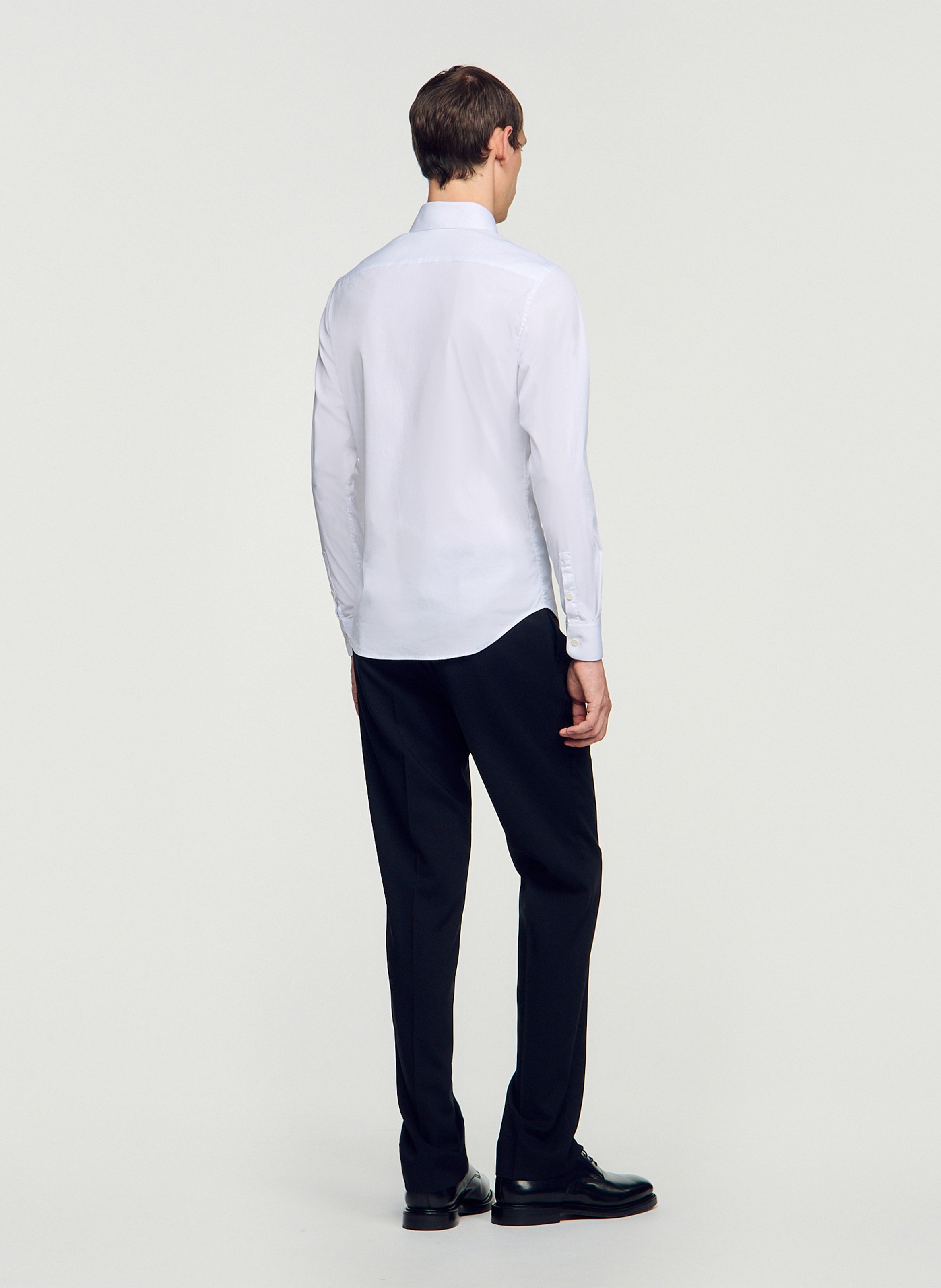 Chemise droite en coton mélangé SANDRO Blanc