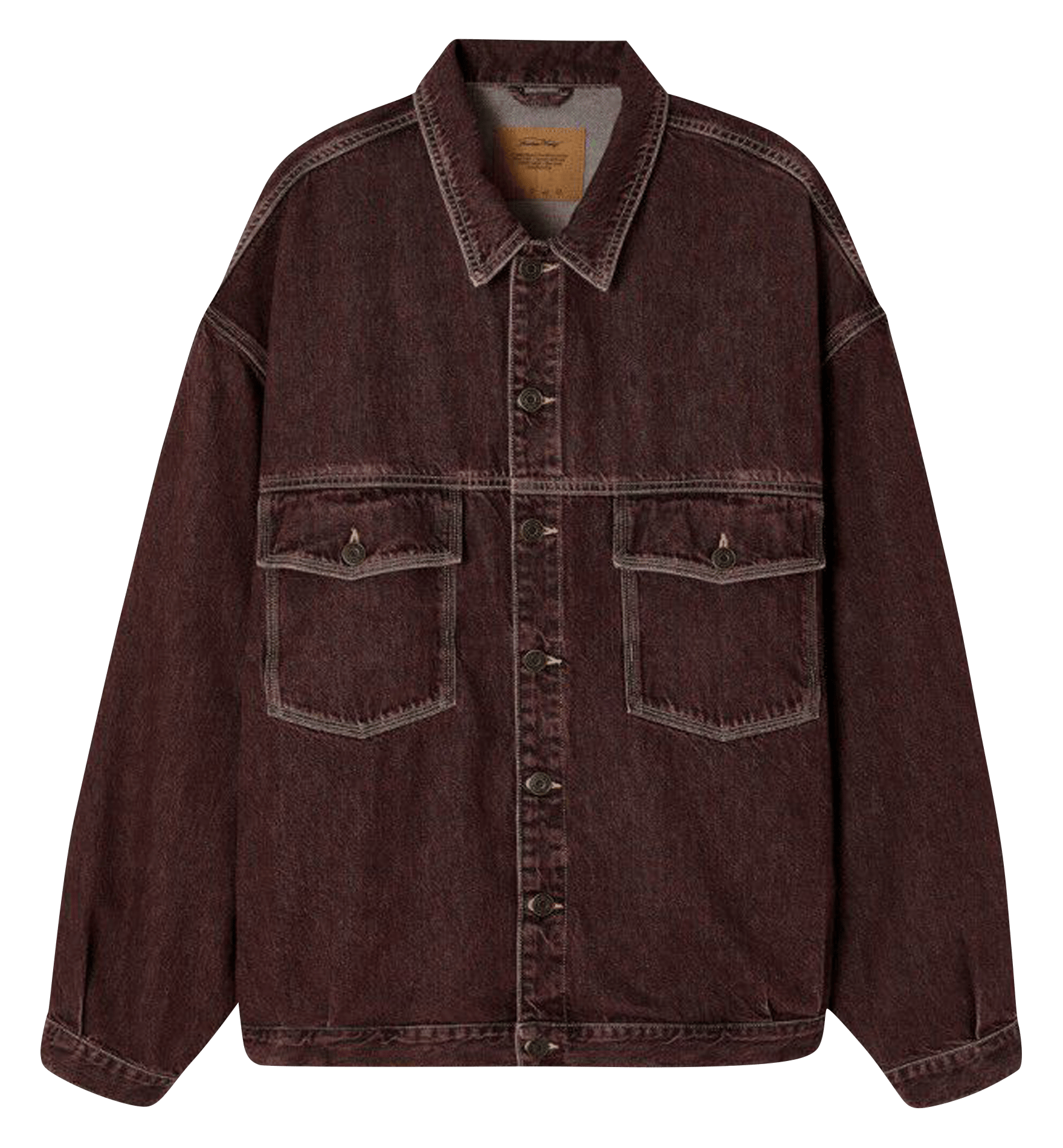 Loose-fit cotton jacket with classic collar AMERICAN VINTAGE Red