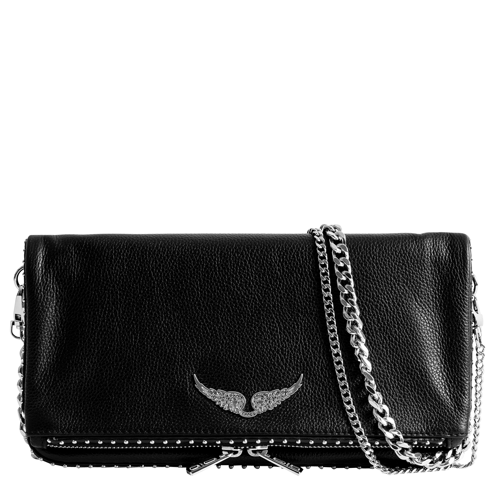 Leren clutch met studs ZADIG&VOLTAIRE Zwart
