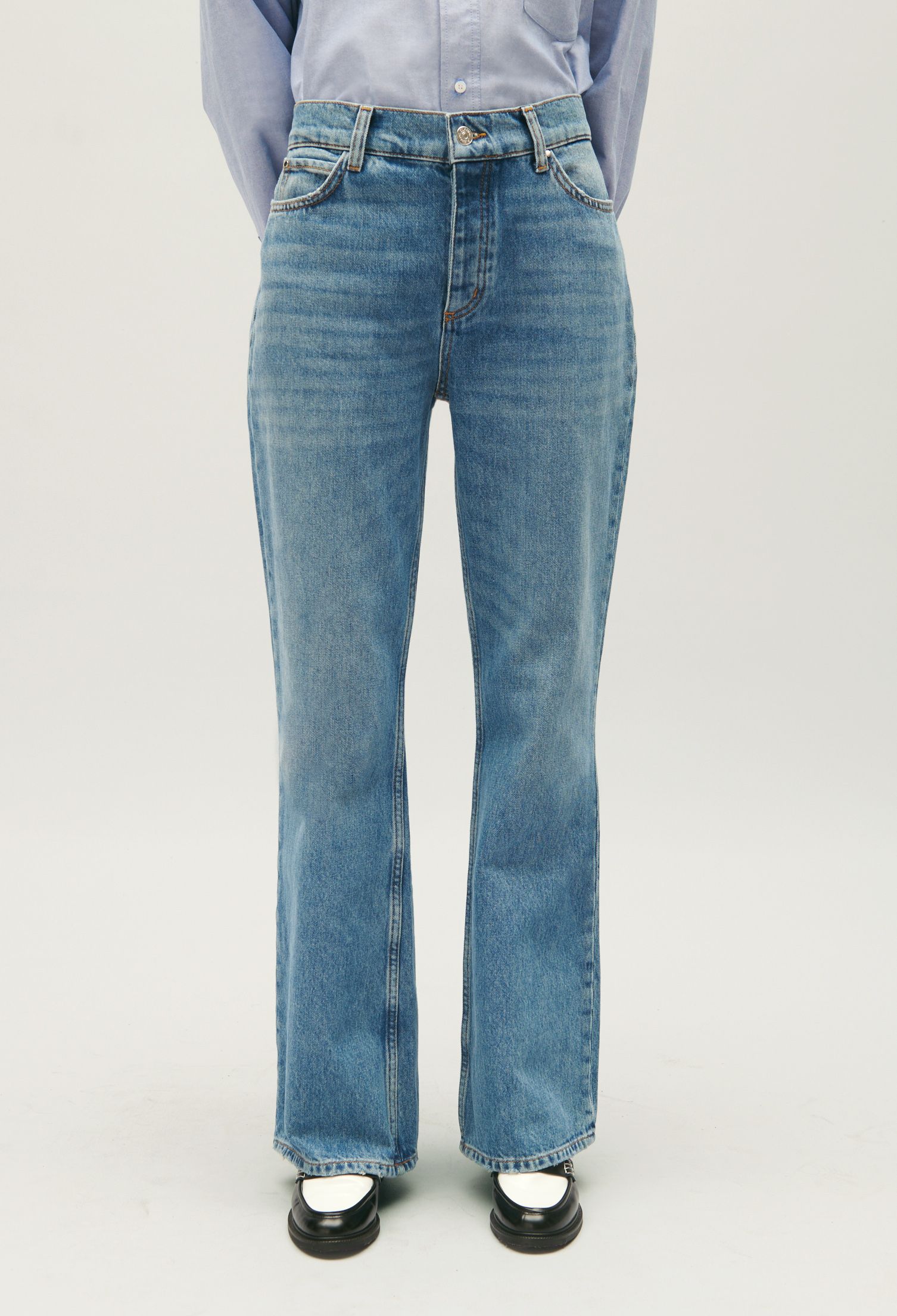 Blue Straight leg cotton jeans