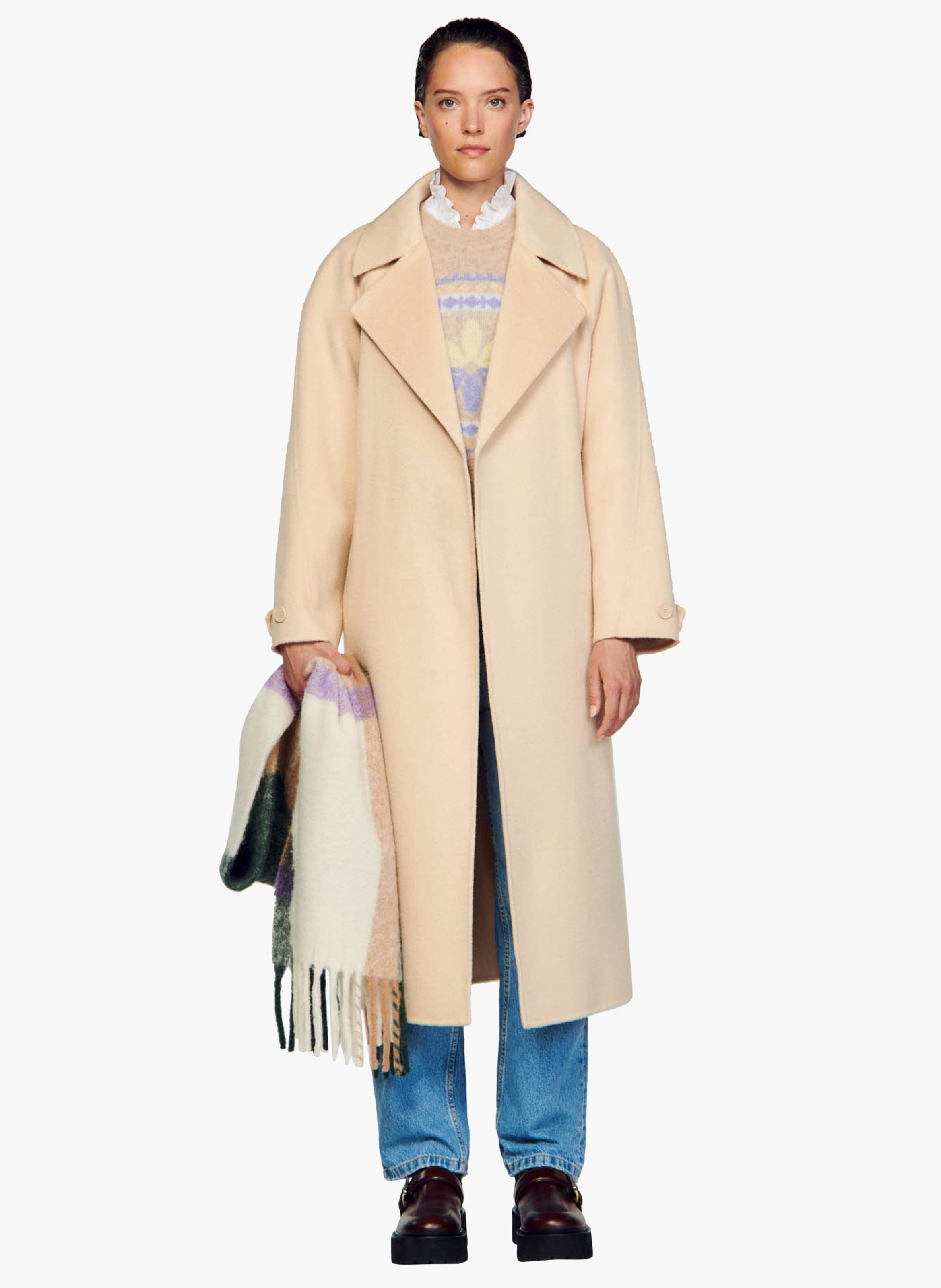 wool trench coat beige