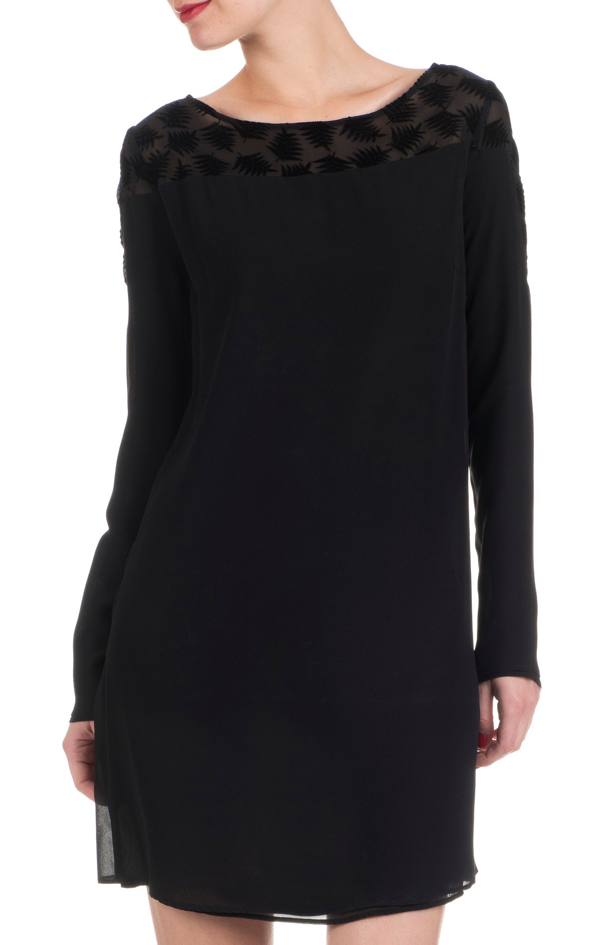 Robe droite en soie ATTIC AND BARN Noir