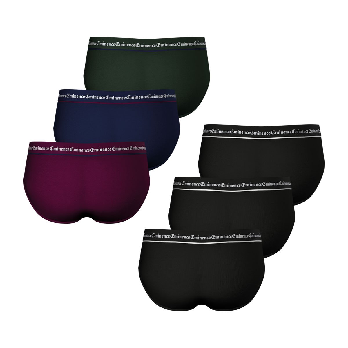 Briefs, pack of 6, business EMINENCE Black