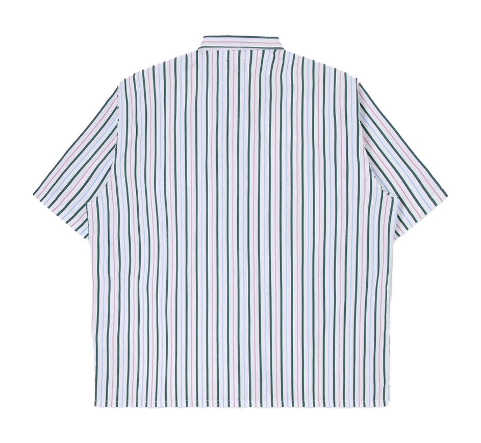 Oversize striped cotton shirt with classic collar EDWIN Multicolored