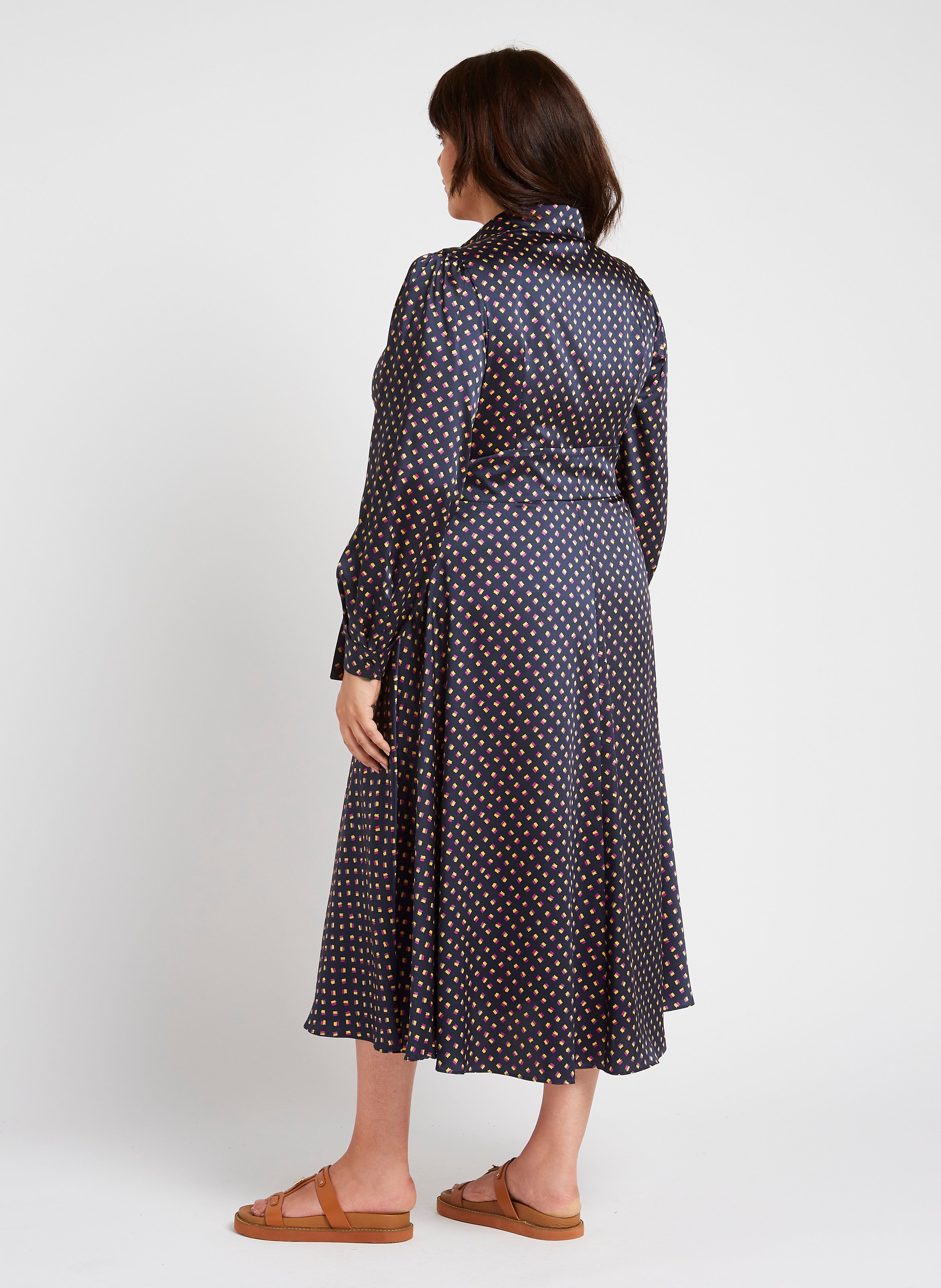 Langes Kleid mit klassischem Kragen PERSONA by Marina Rinaldi Blau