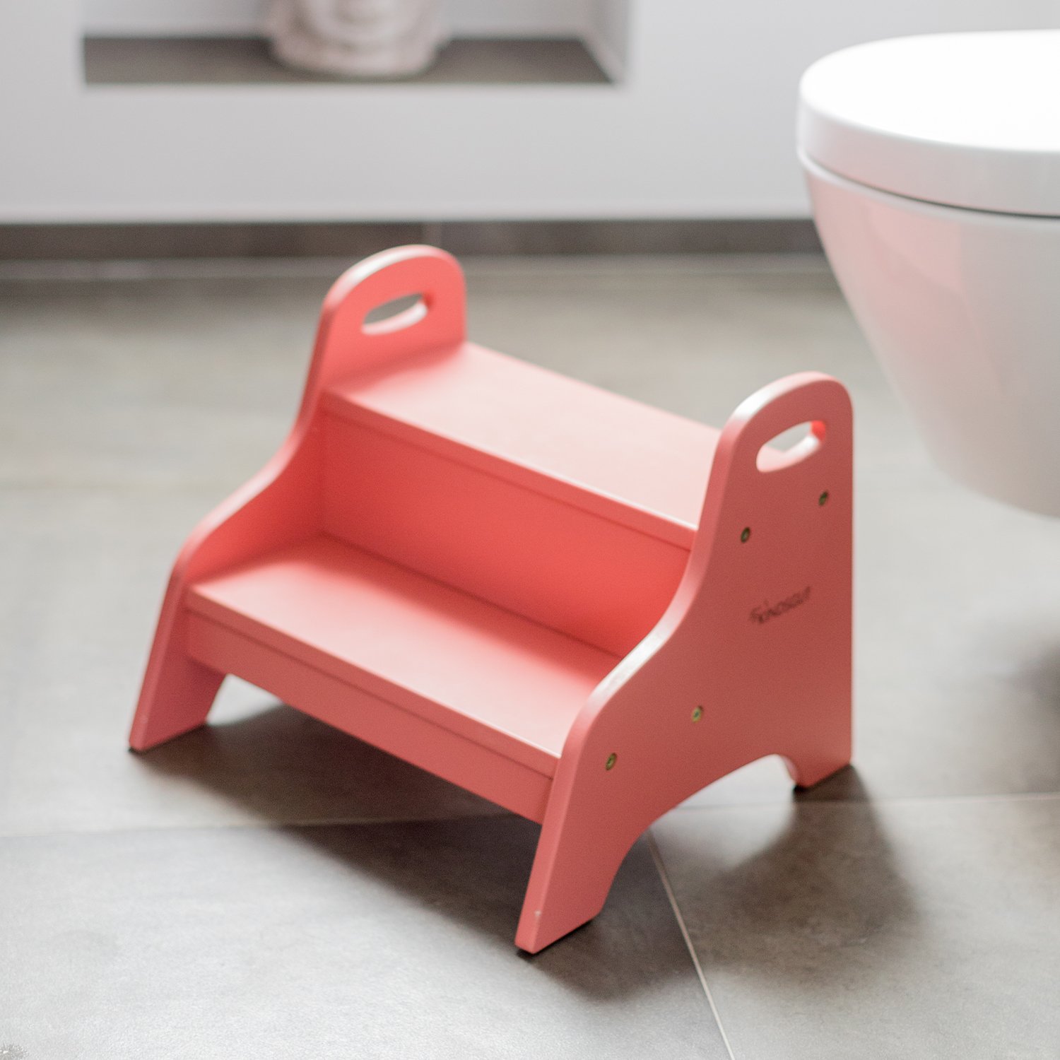 Kids' wooden step stool KINDSGUT Pink