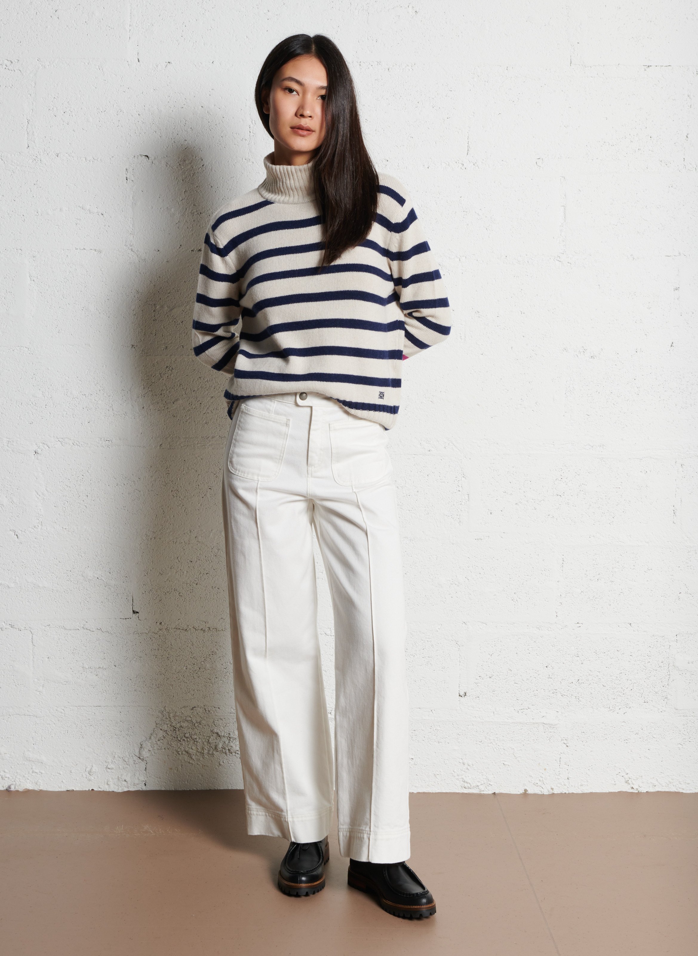 Jean large en coton SOEUR Blanc