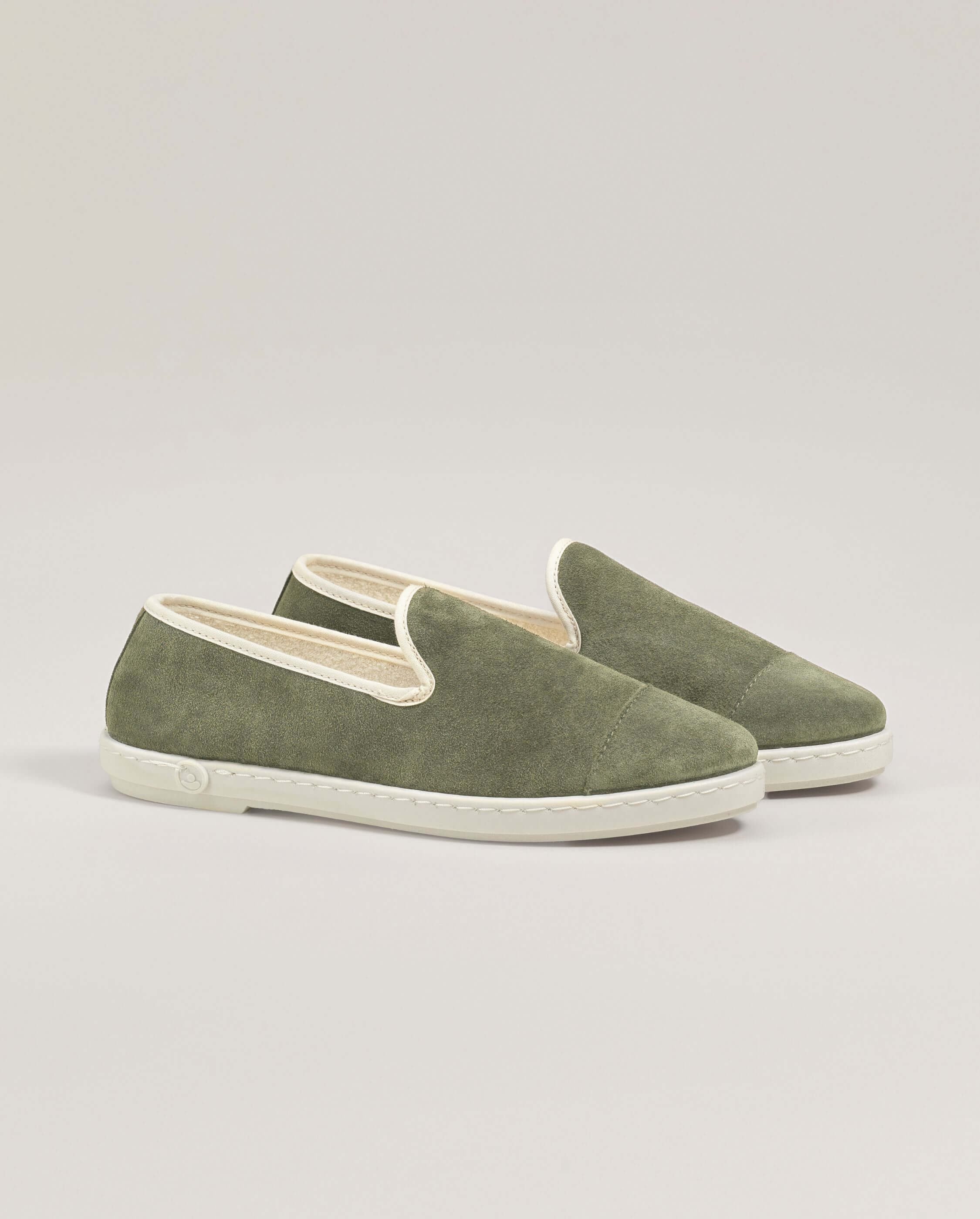 Women's leather slipper, light khaki ANGARDE Khaki