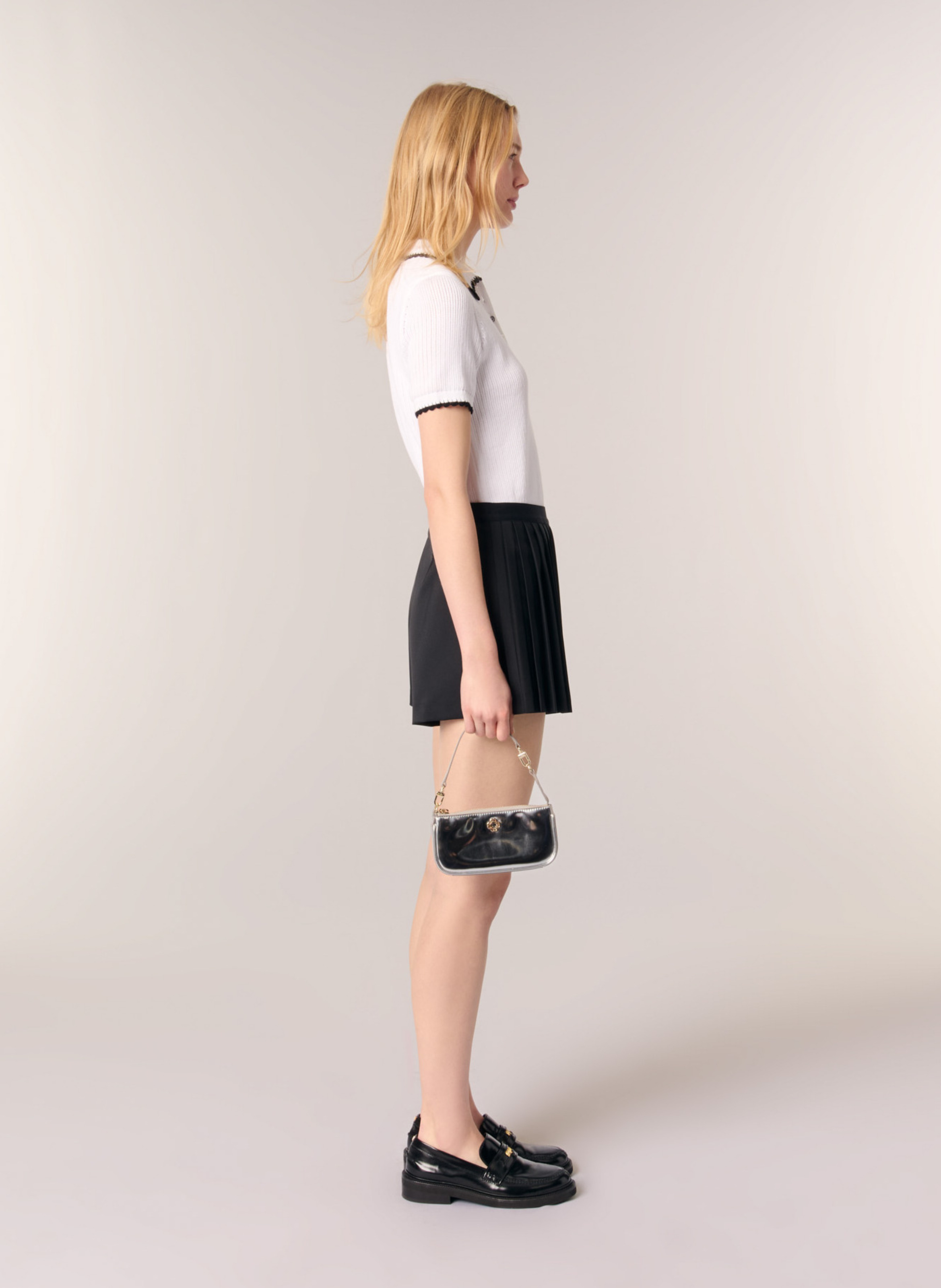 Pleated wrap shorts MAJE Black