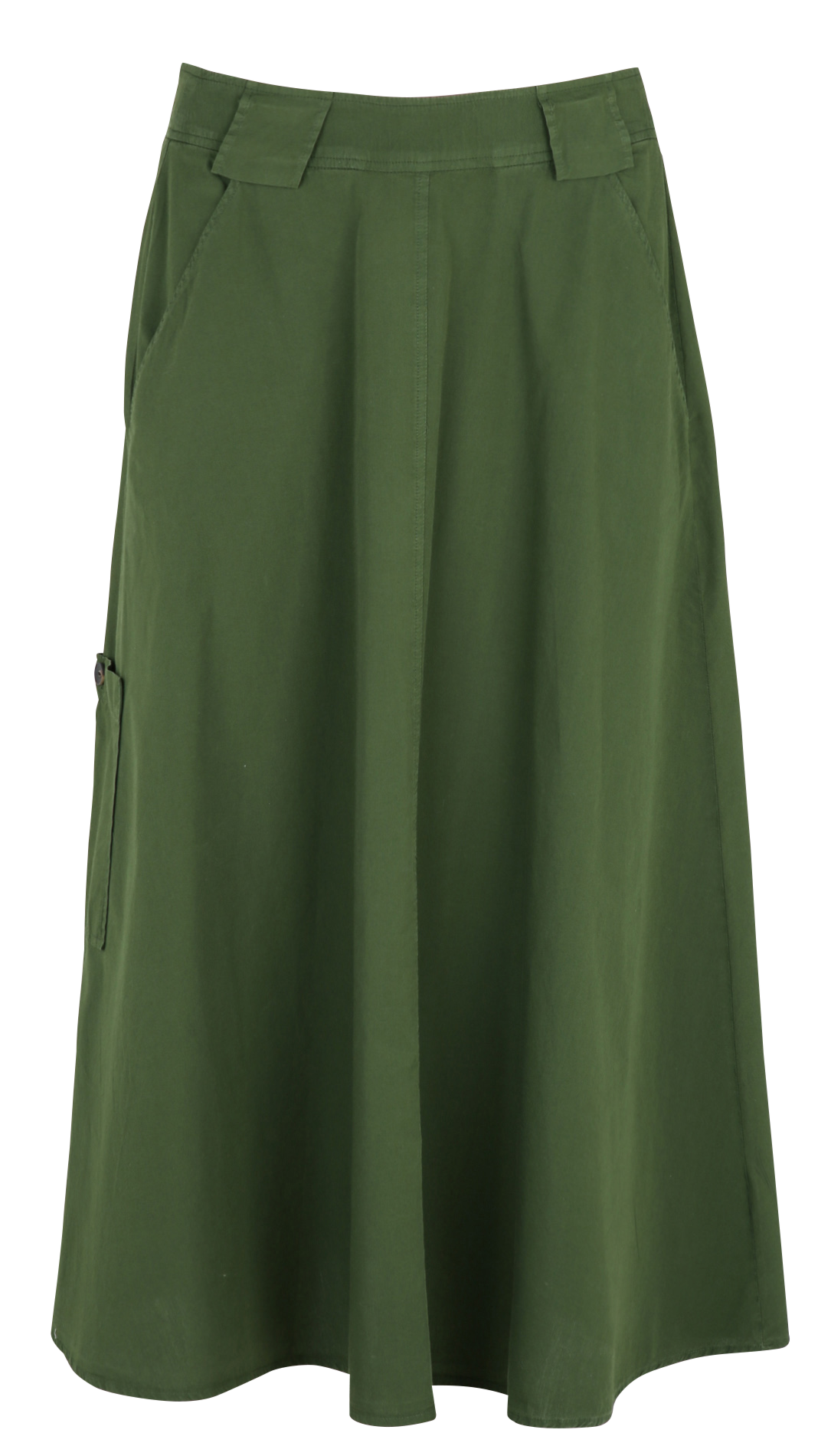 Jupe midi évasée en coton  DIEGA Marron