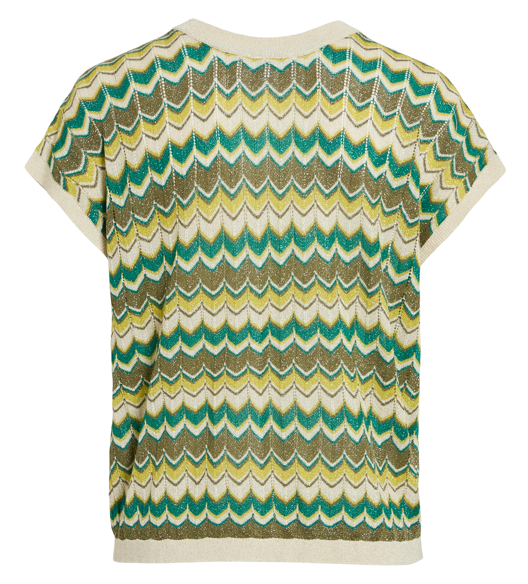 Short-sleeve top with patterns VILA Green