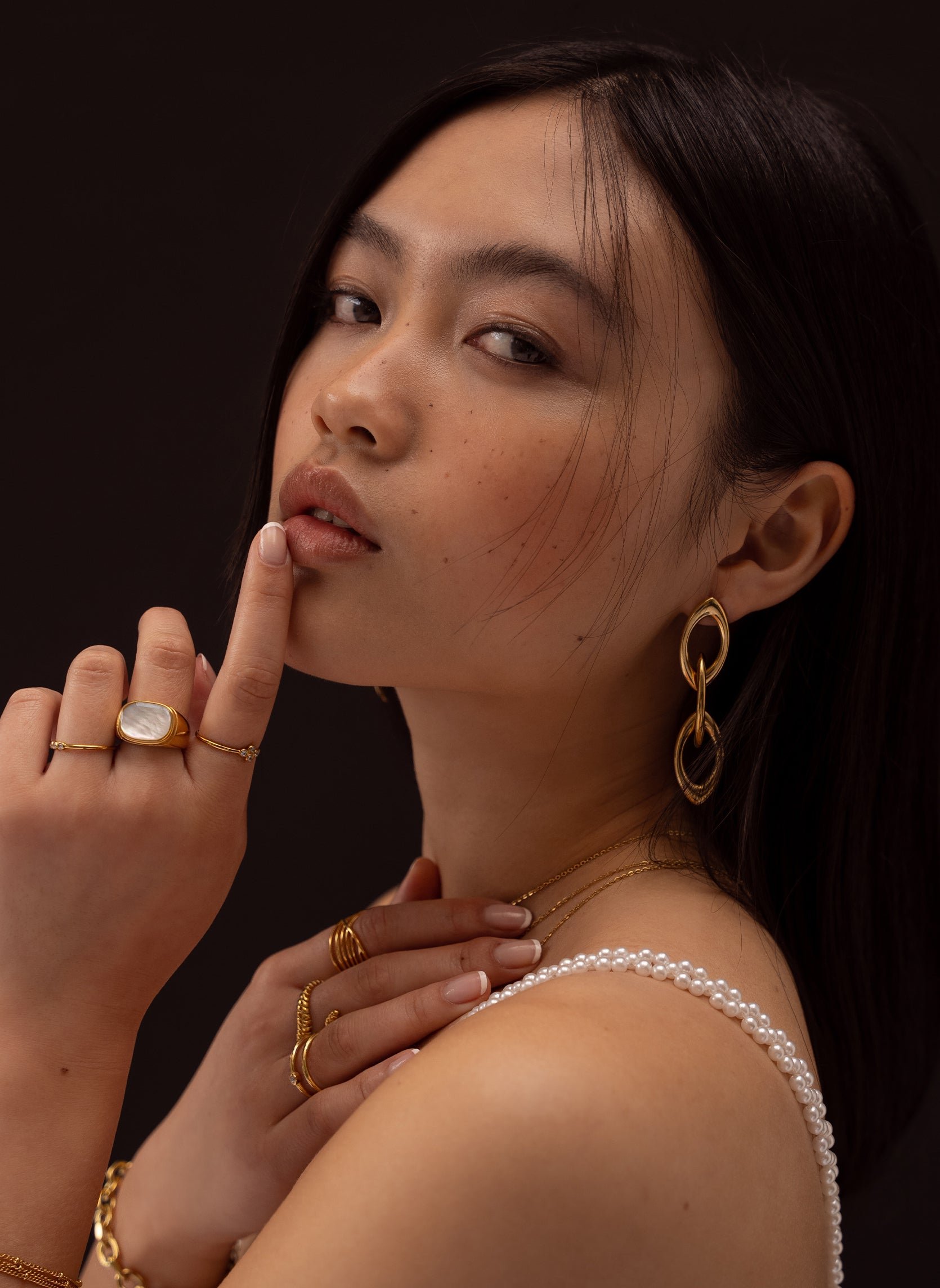 Dangling earrings AEC Paris Golden