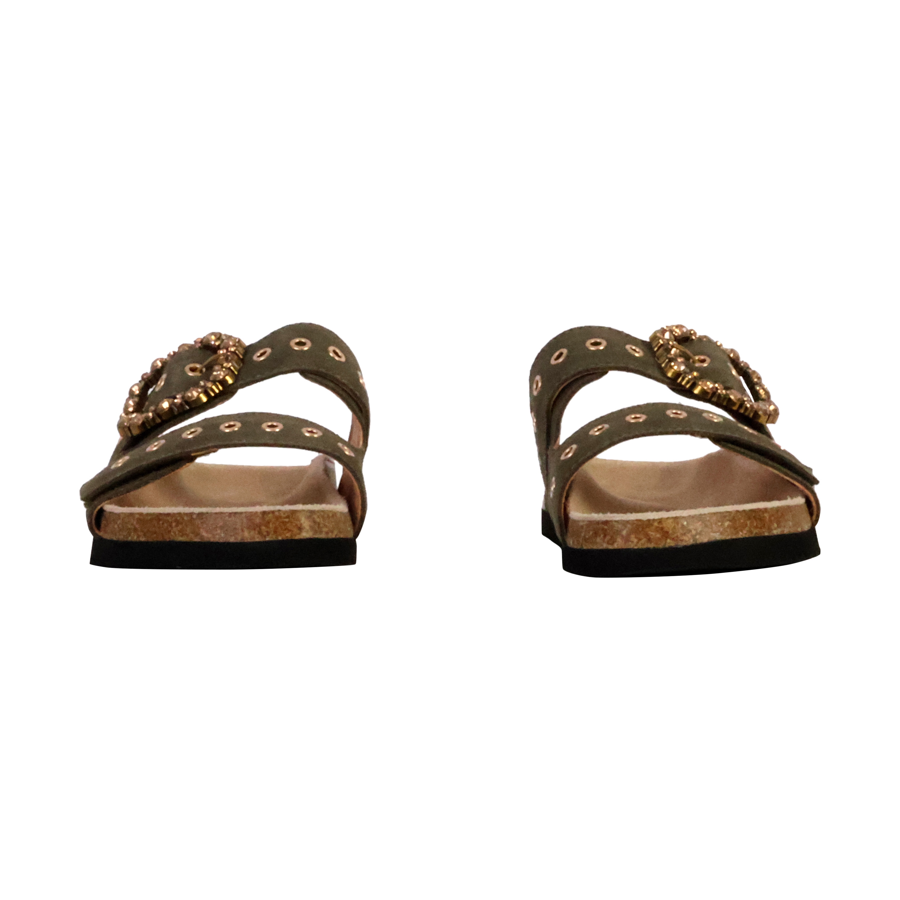 Leather Luna Mules EMILIE KARSTON Khaki