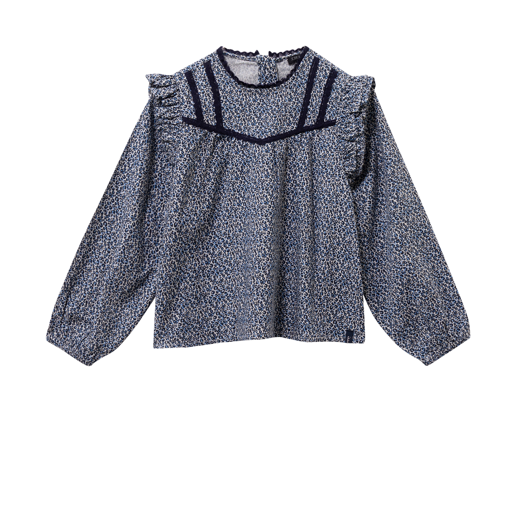 Gedrukte rechte katoenen blouse IKKS JUNIOR Blauw