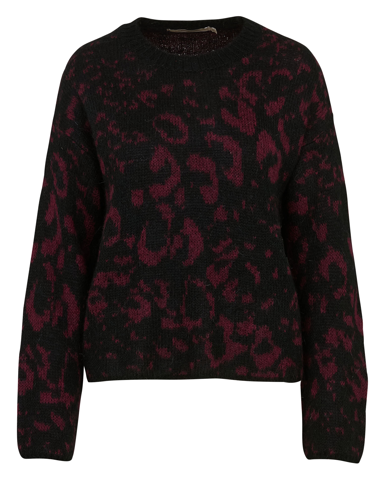 Rundhalsausschnitt Pullover mit üppigem Jacquard-Muster LA FEE MARABOUTEE Rot