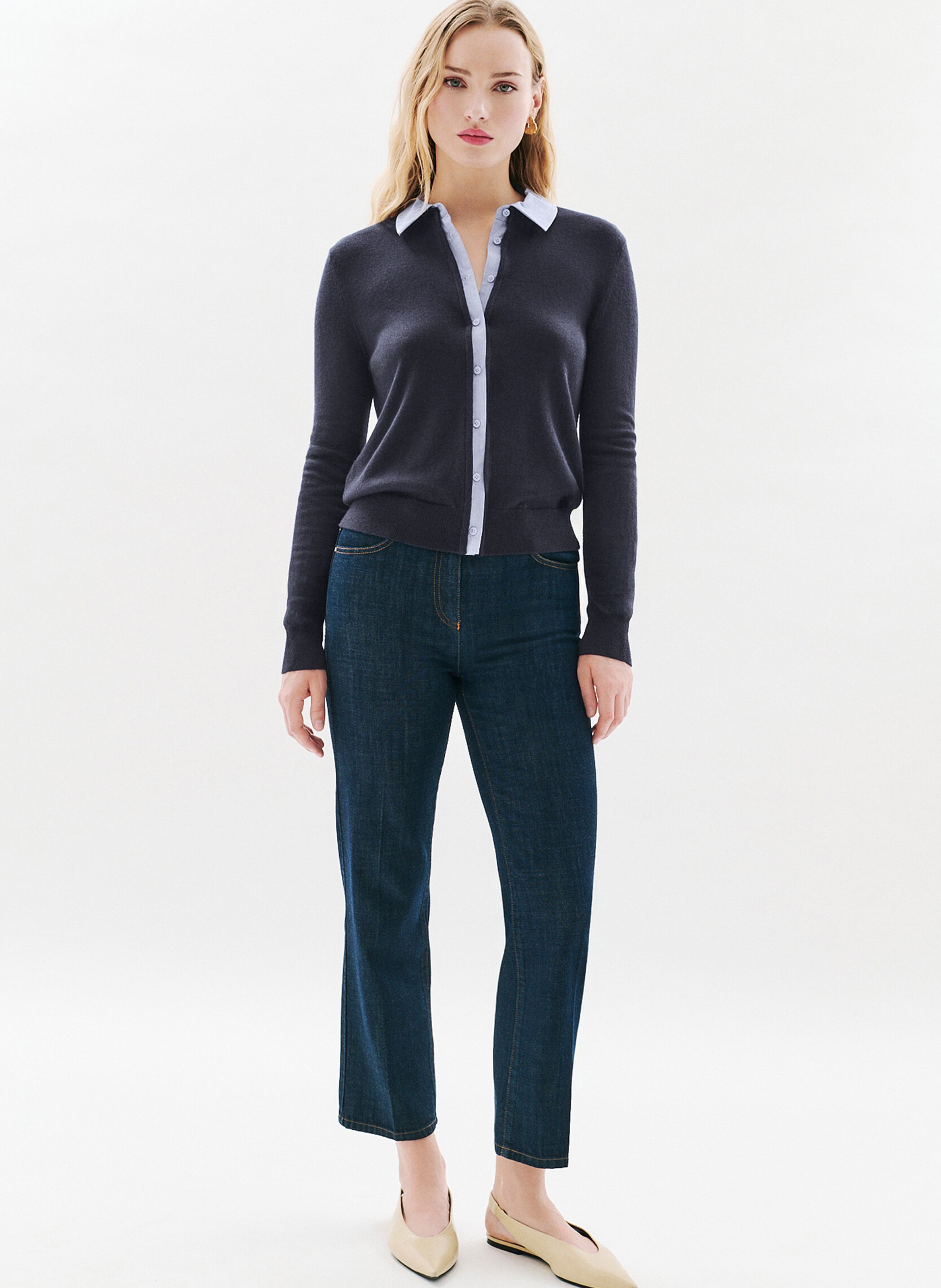 Gilet col classique  CAROLL Bleu