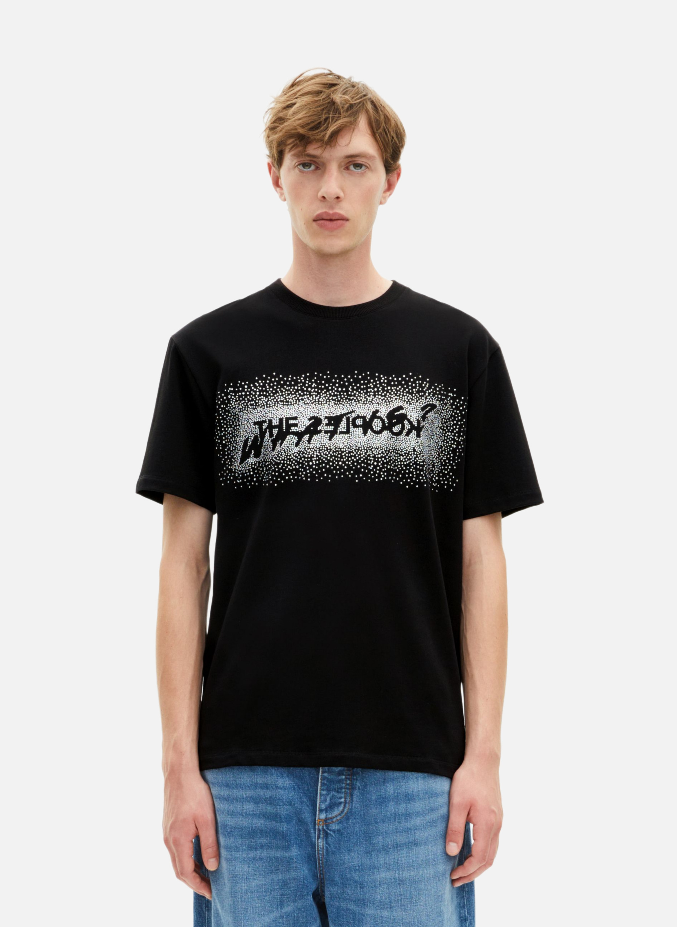 T-shirt with rhinestones THE KOOPLES Black