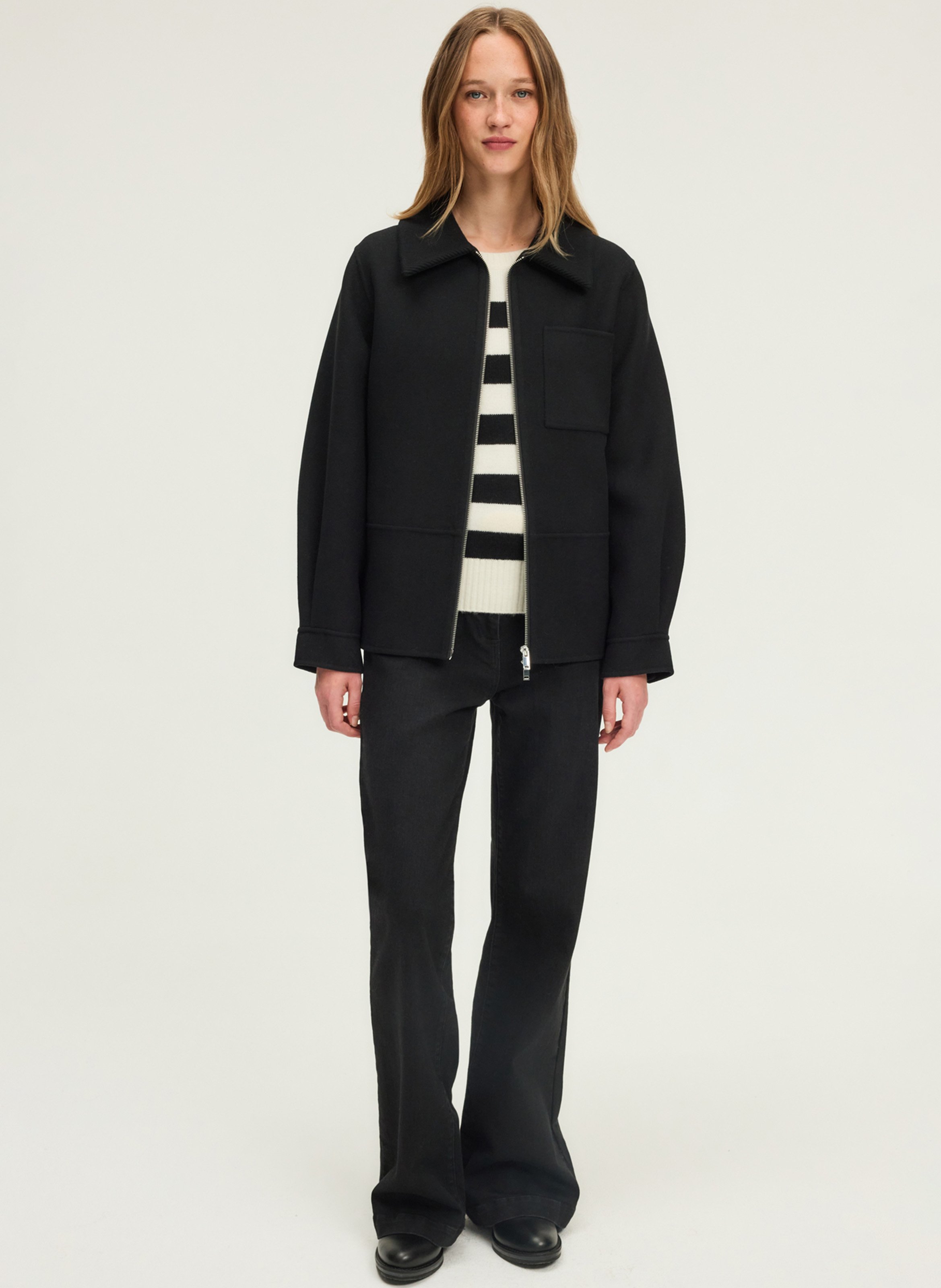 Classic-collar wool coat PABLO Black