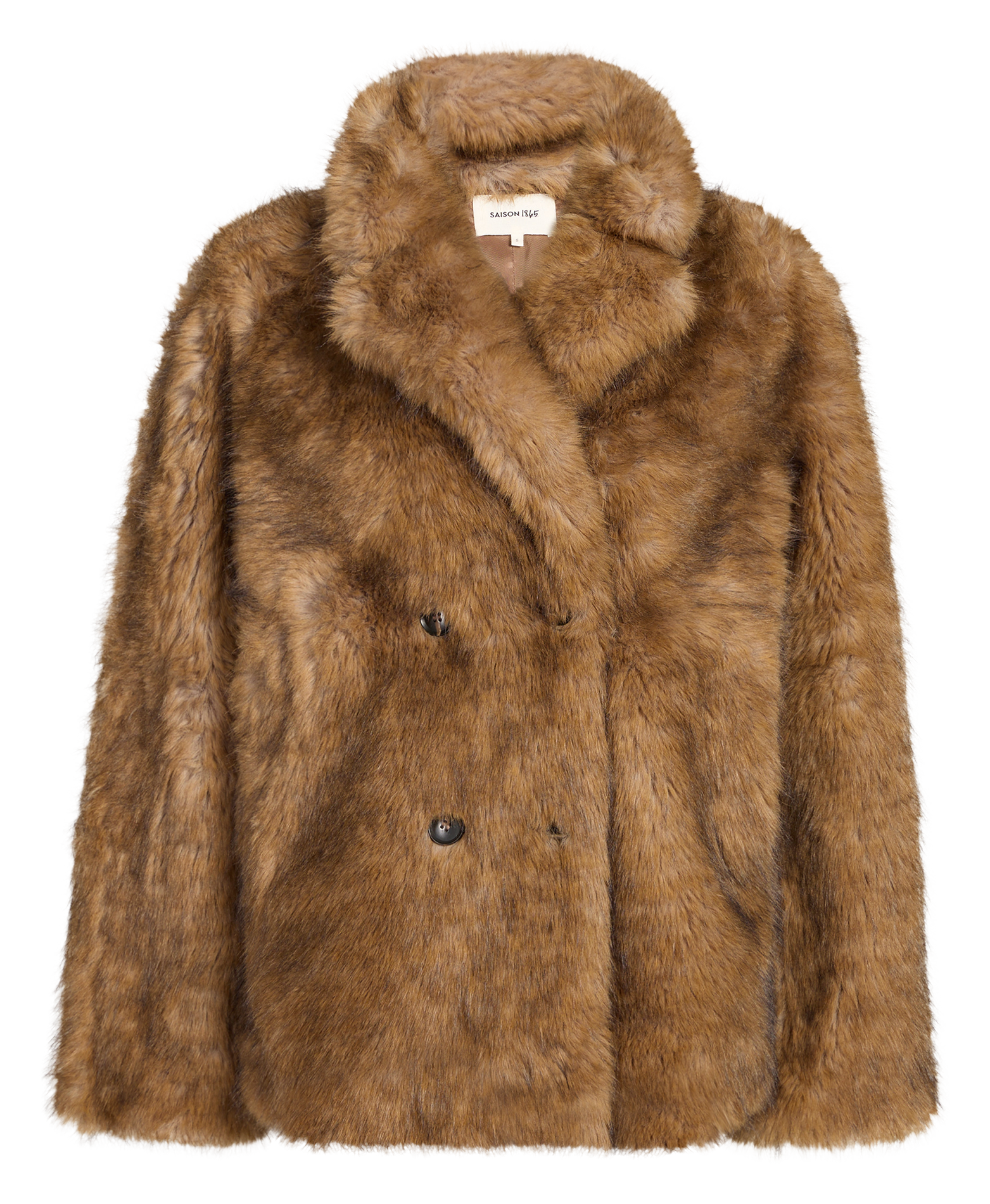 Coat with fur-lined tailored collar SAISON 1865 Beige