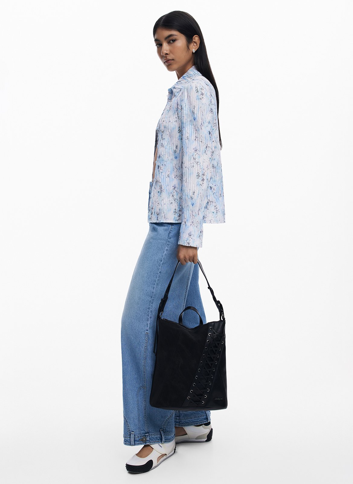 Sac à dos tressé effet cuir DESIGUAL Noir