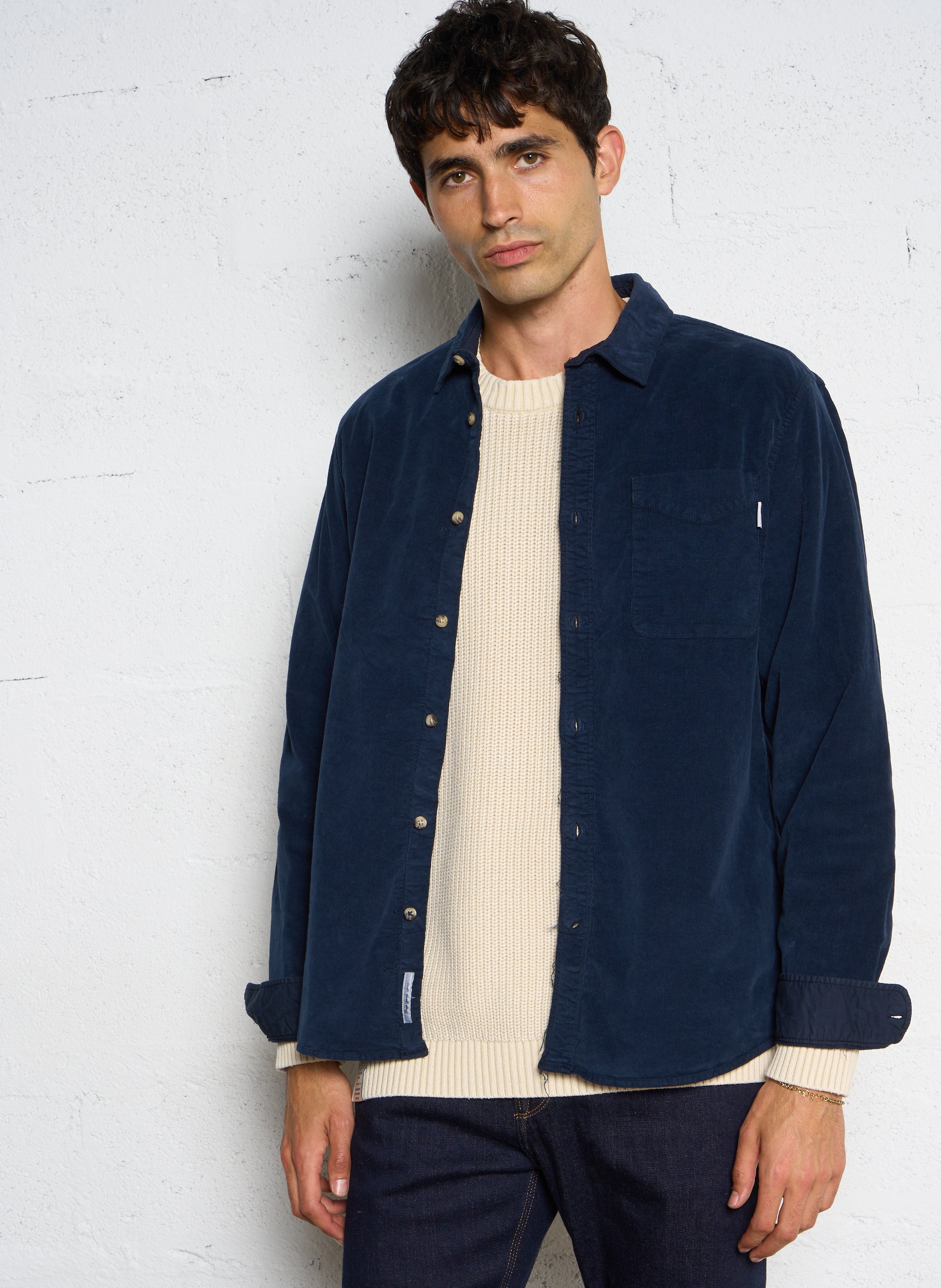 Straight-cut cotton-blend shirt with classic collar PEPE JEANS