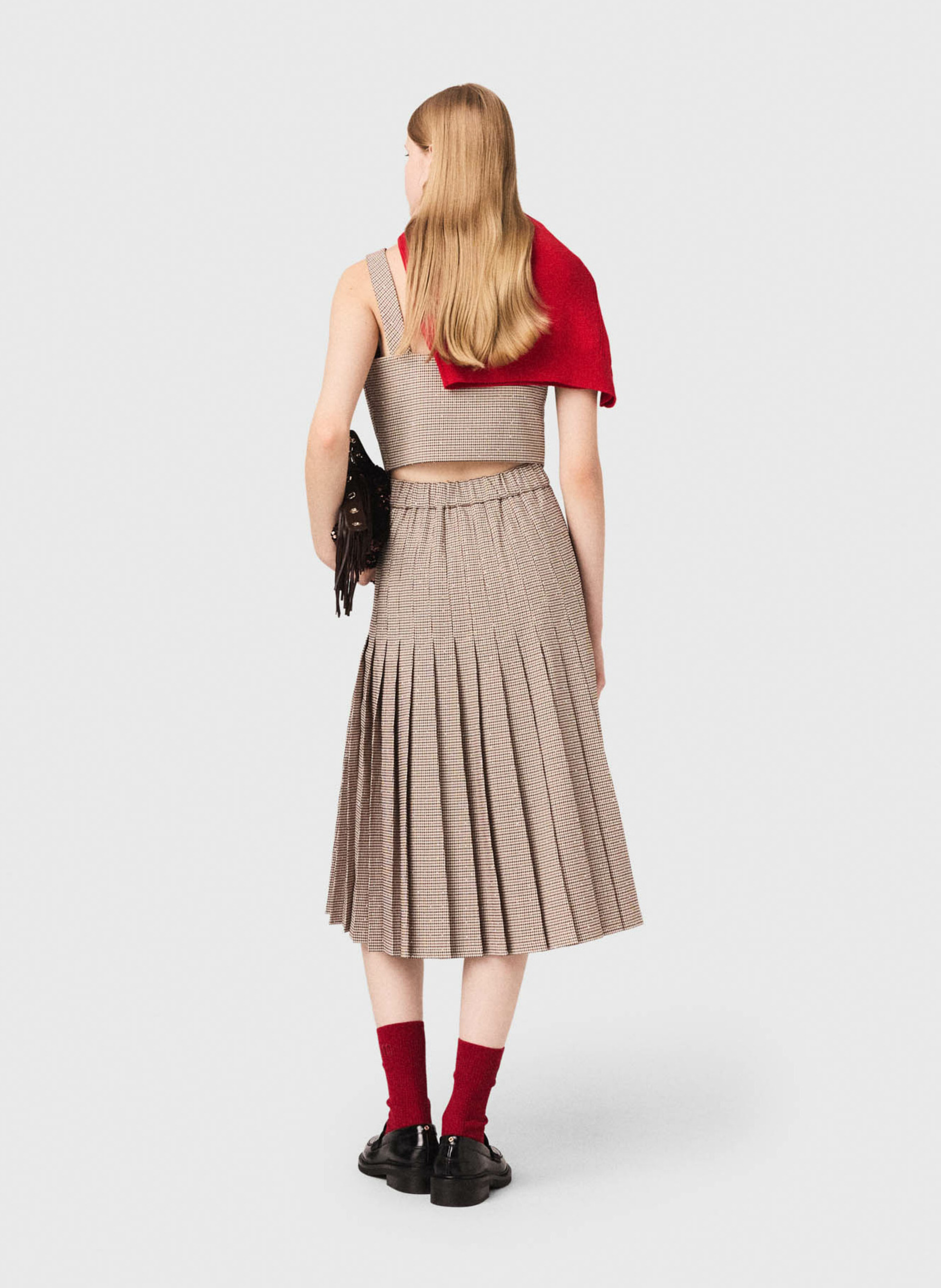 Bedrucktes Crop-Top MAJE Braun