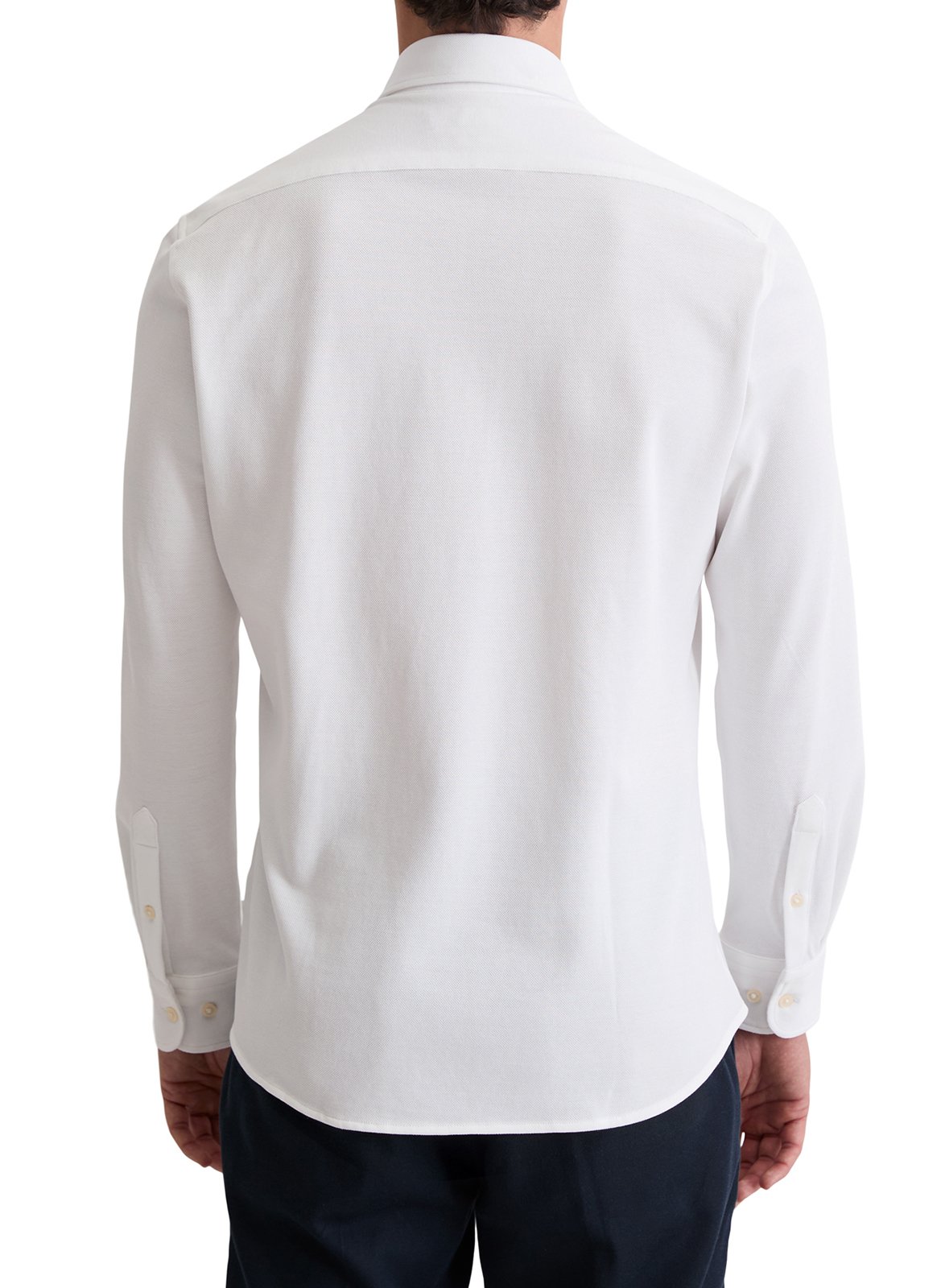 Chemise col classique manches contrastantes en coton MARC O'POLO White