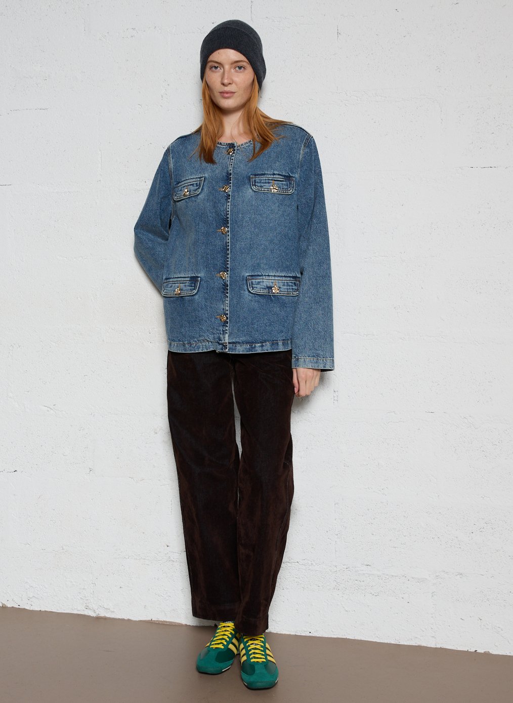 Baskets basses en cuir ADIDAS Vert