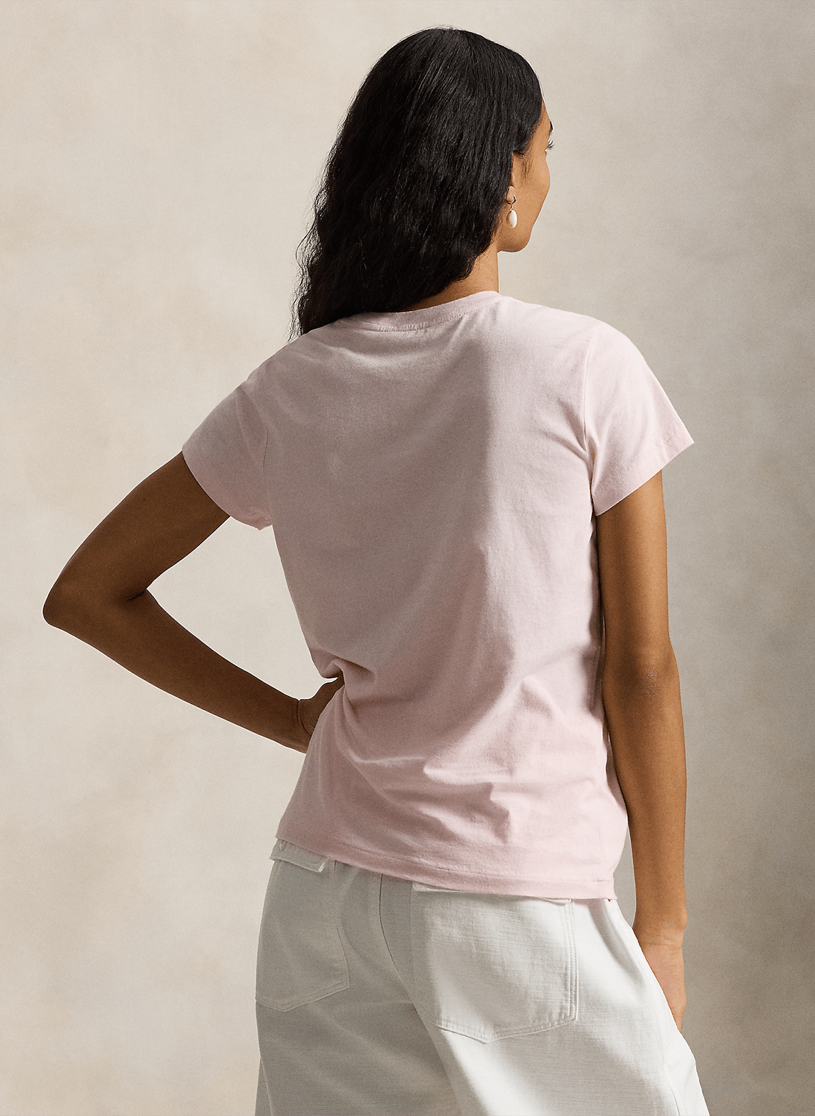 Short-sleeved plain t-shirt with logo POLO RALPH LAUREN Pink