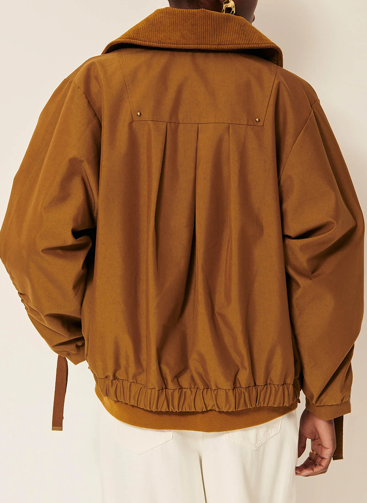 Blouson oversize col classique en coton mélangé SESSUN Marron