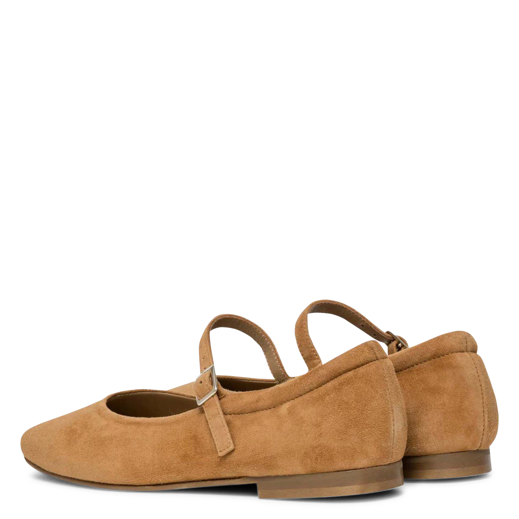 Ballerines suédées à bride en cuir BOCAGE Marron