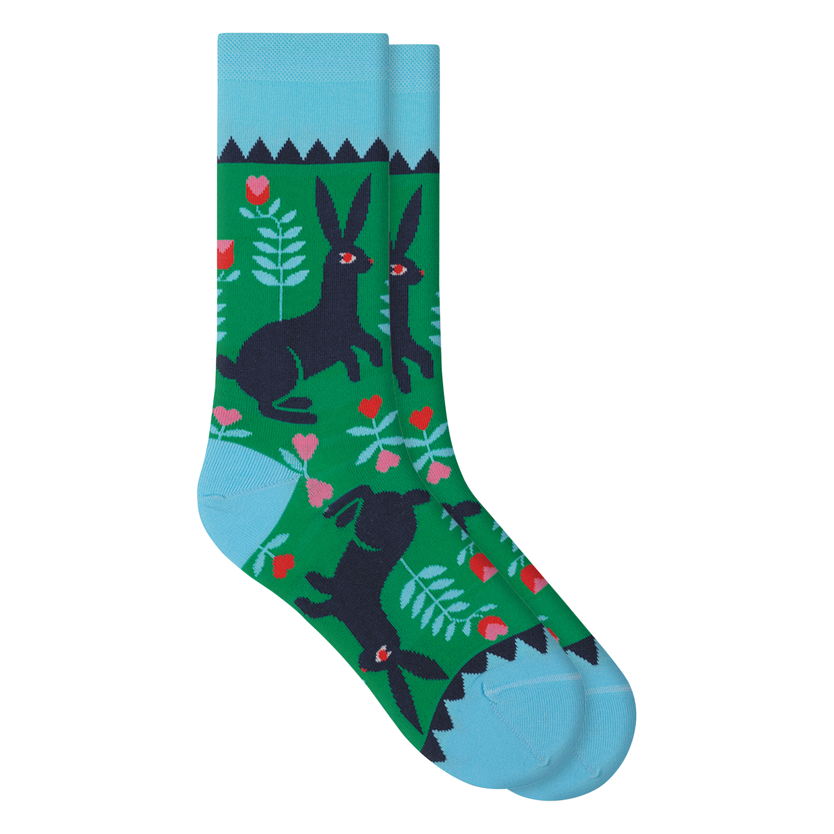 Chaussettes en coton mélangé imprimé BLEUFORET Vert